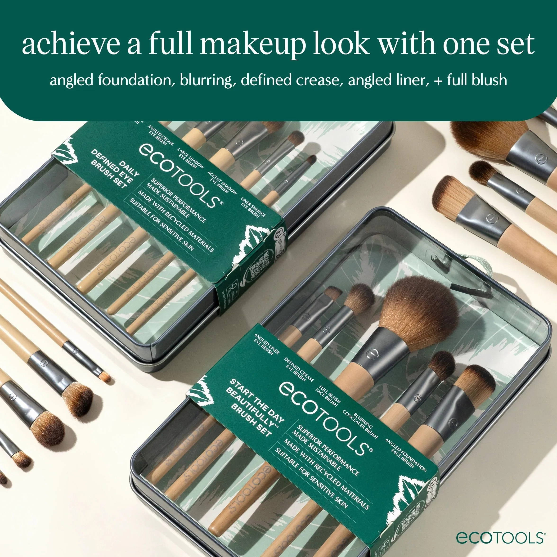EcoTools Zestaw pędzli do makijażu 6-częściowy z etui