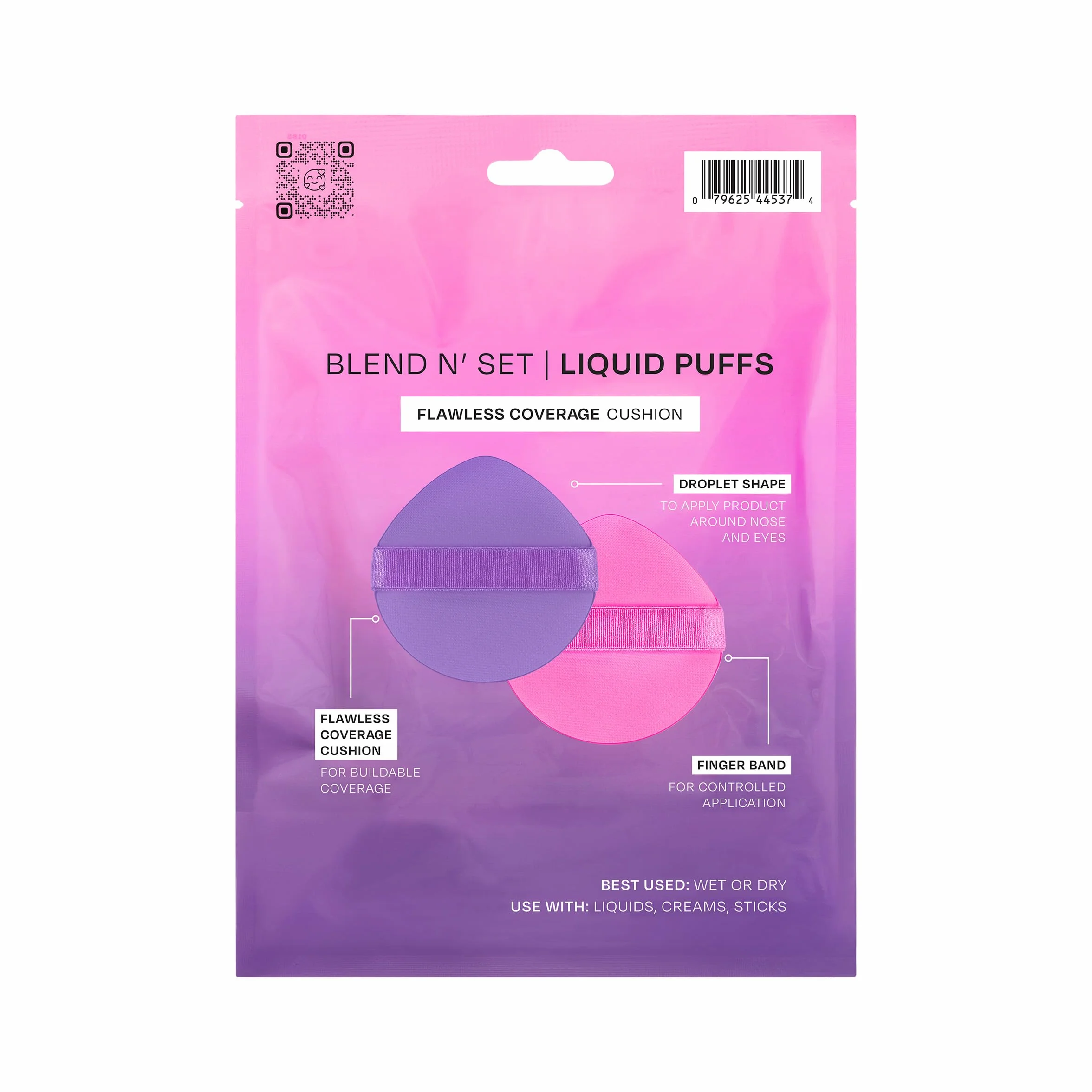 Freeman Blend N' Set Liquid Puff 8 Count Round Makeup Blending Puffs for Liquid & Cream Concealer Blush Highlight