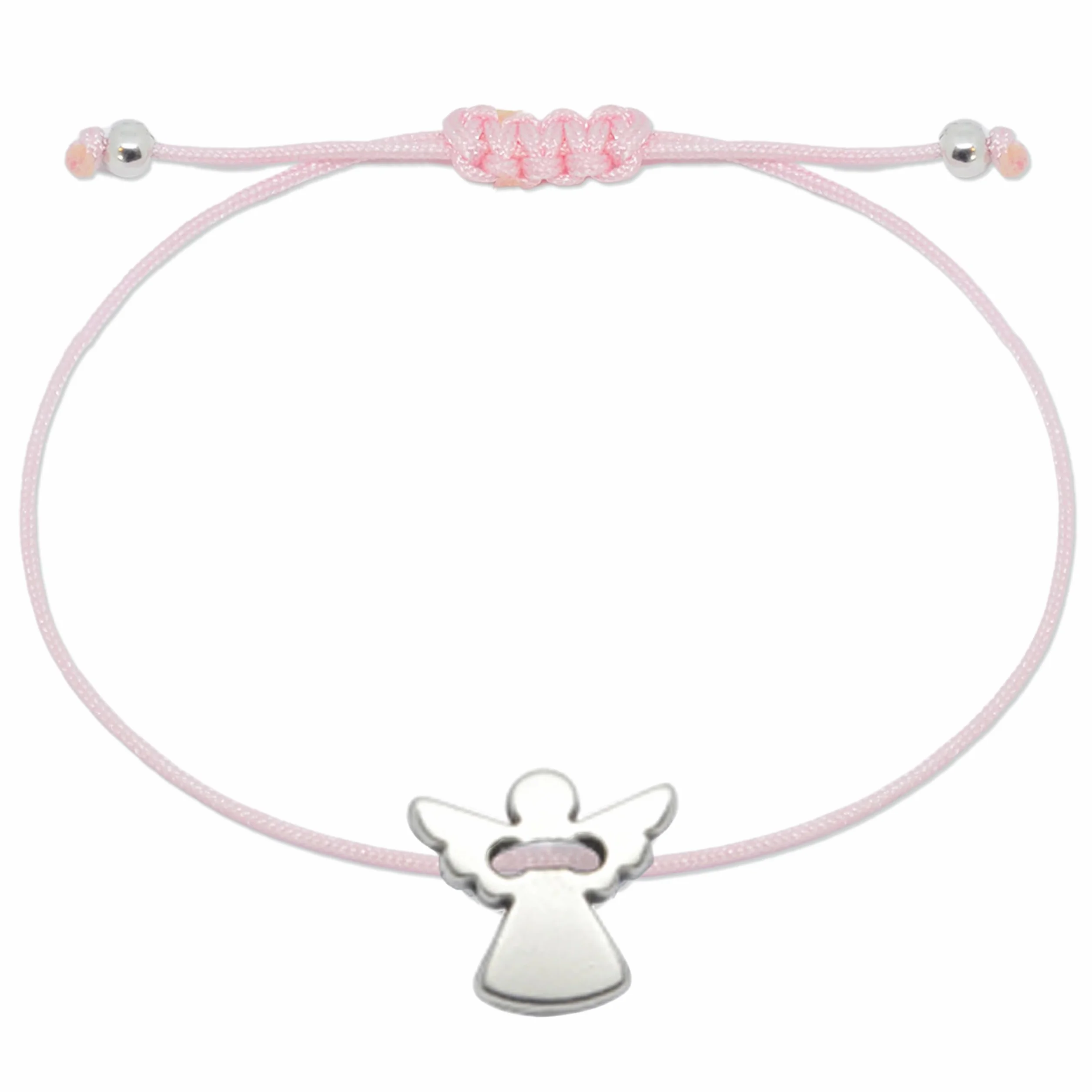 Selfmade Jewelry Bransoletka damska anioł stróż srebrna ręcznie robiona makrama bransoletka z aniołkiem w zestawie opakowanie prezentowe