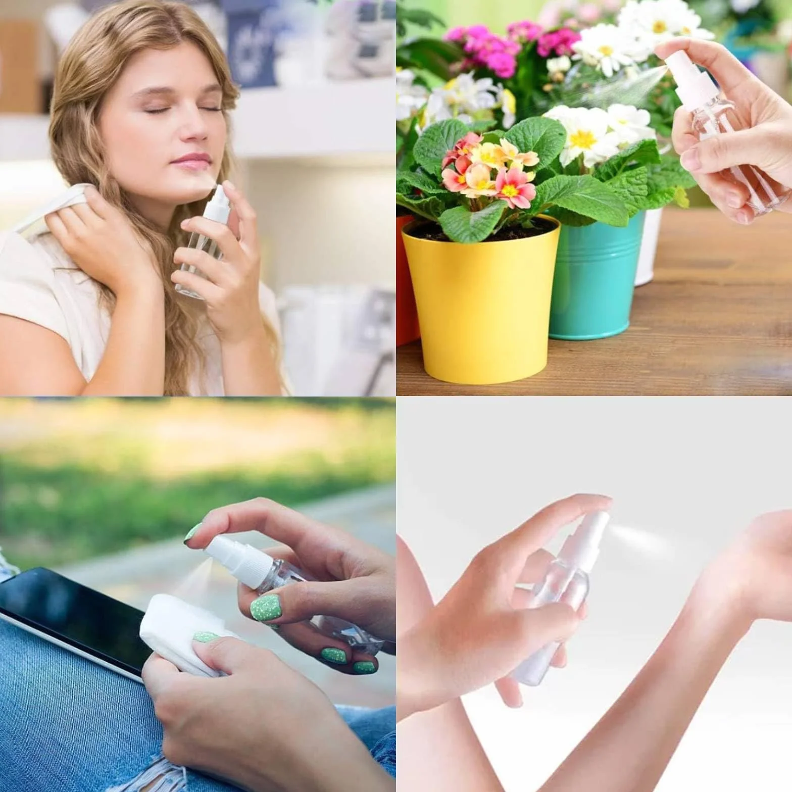 Spray Bottle Small 4 * 20ml, Atomizer Spray Bottle Empty, Atomizer Spray Bottles, Fine Mist Refillable Mini Perfume Atomizers, Plastic Pump Container for Travel and Going Out