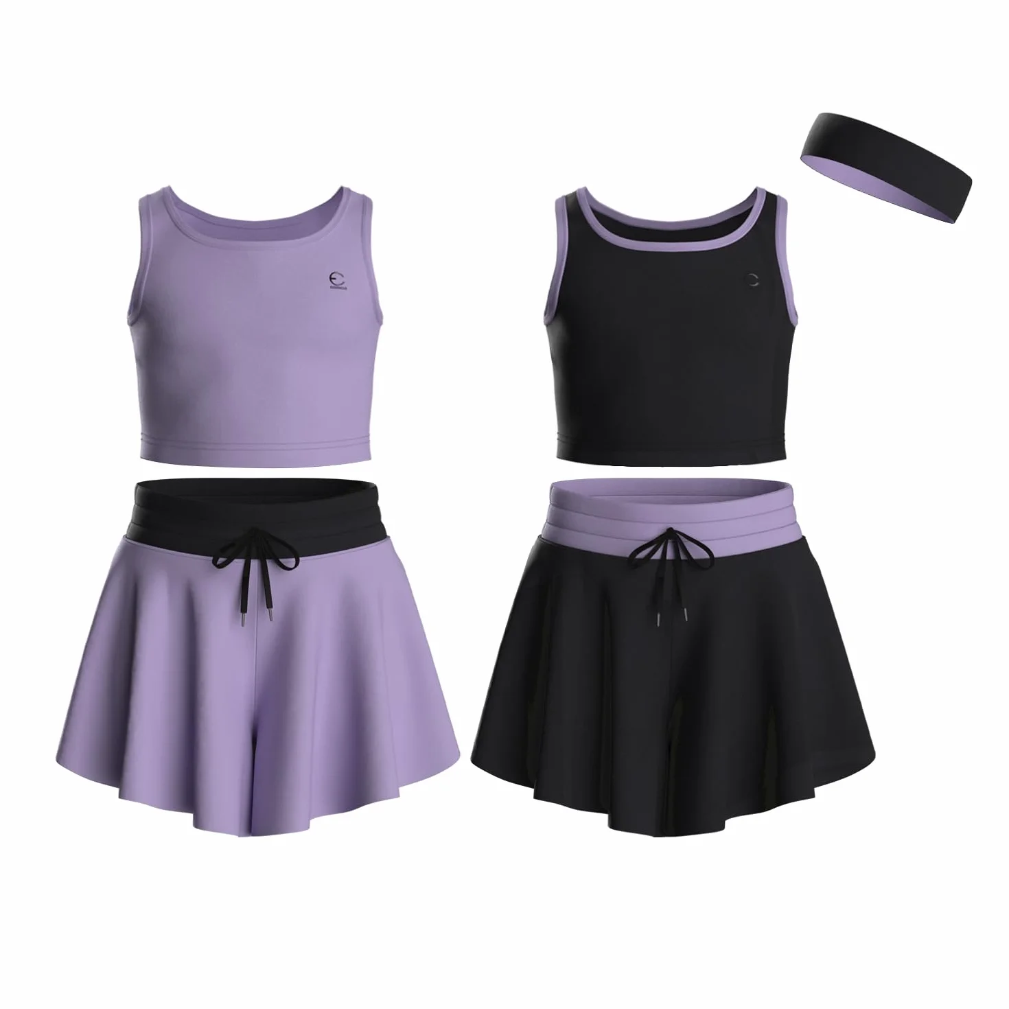 Zestaw odzieży sportowej dla dziewcząt Dziewczynki Girls Butterfly Shorts Skirts & Sleeveless Tops (5 w zestawie)