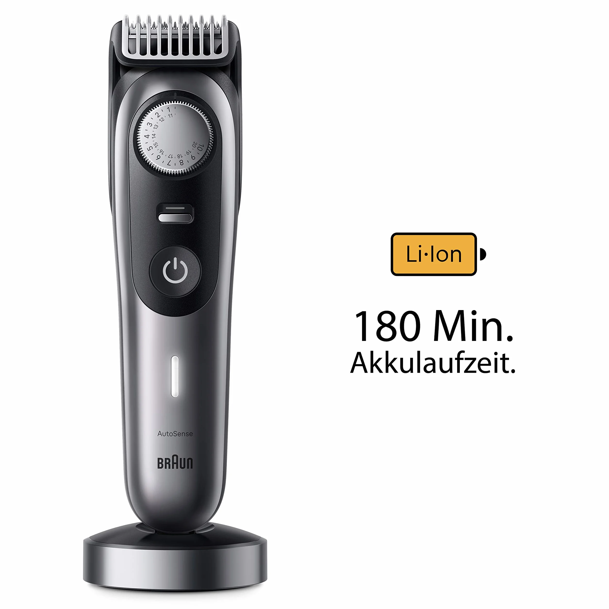 Braun trymer do brody, trymerka/maszynka do strzyżenia włosów dla mężczyzn, 40 ustawień, stacja ładowania, etui podróżne, szablon do brody, czas pracy bezprzewodowej 180 min., wodoodporny, BT9440, opakowanie może się różnić