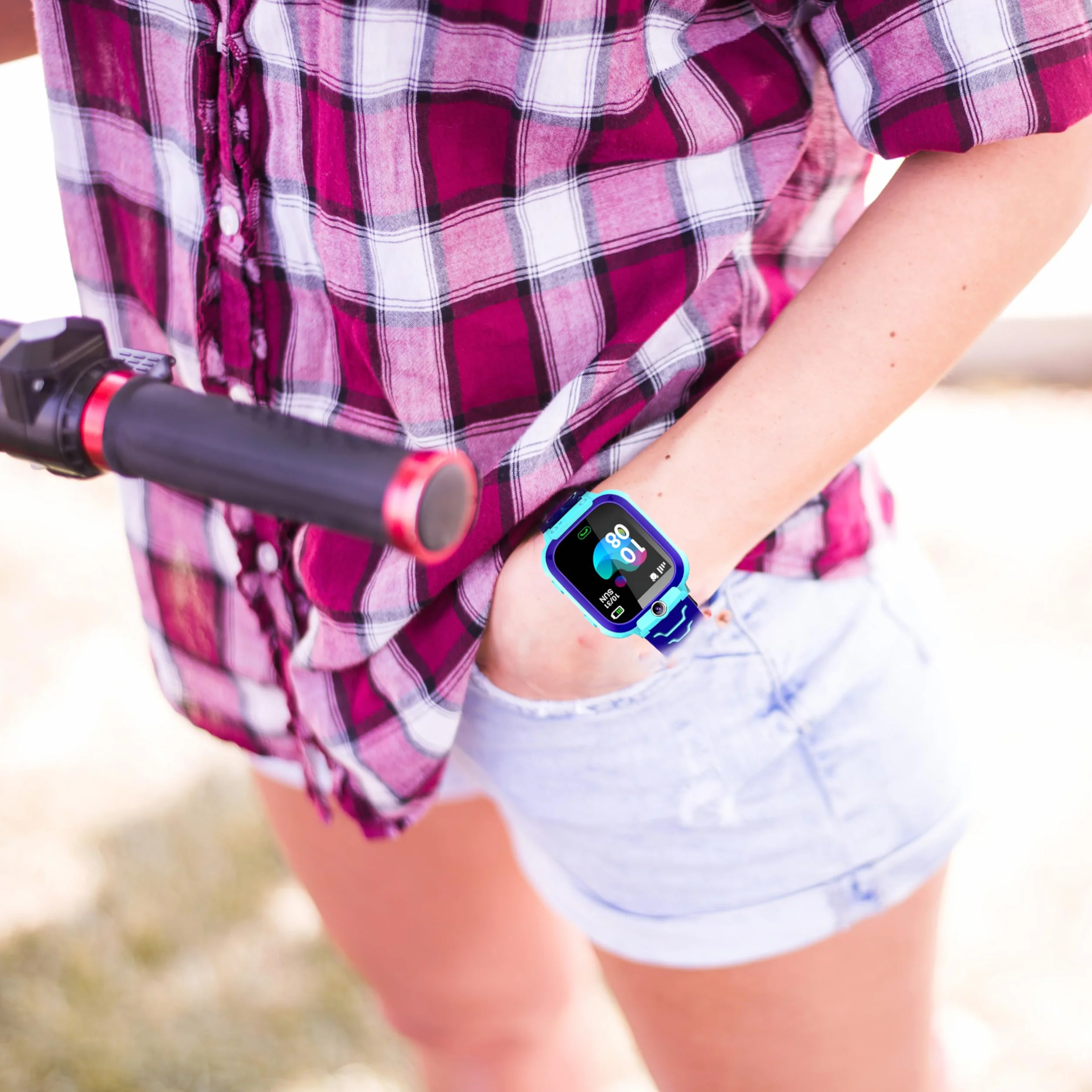 Retoo dziecięcy smartwatch dla chłopców i dziewczynek zegarek na rękę Smart GPS SOS telefon komórkowy smartwatch dla dzieci z muzyką budzikiem trybem szkolnym latarką kolor niebieski