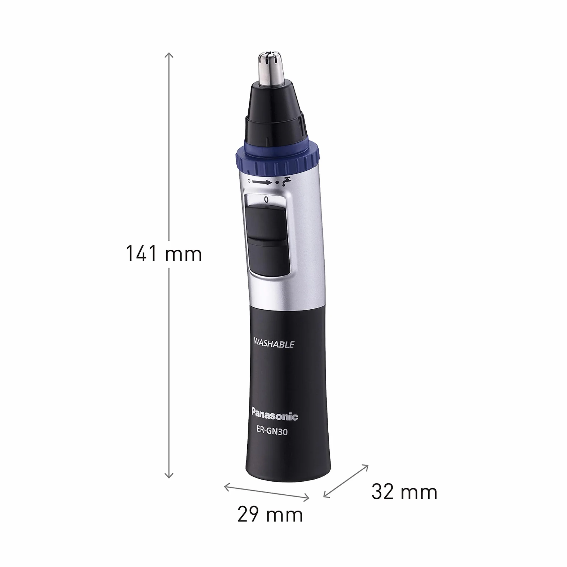 Panasonic ER-GN30 trymer do nosa i uszu, bezprzewodowy, na mokro i sucho, czarny