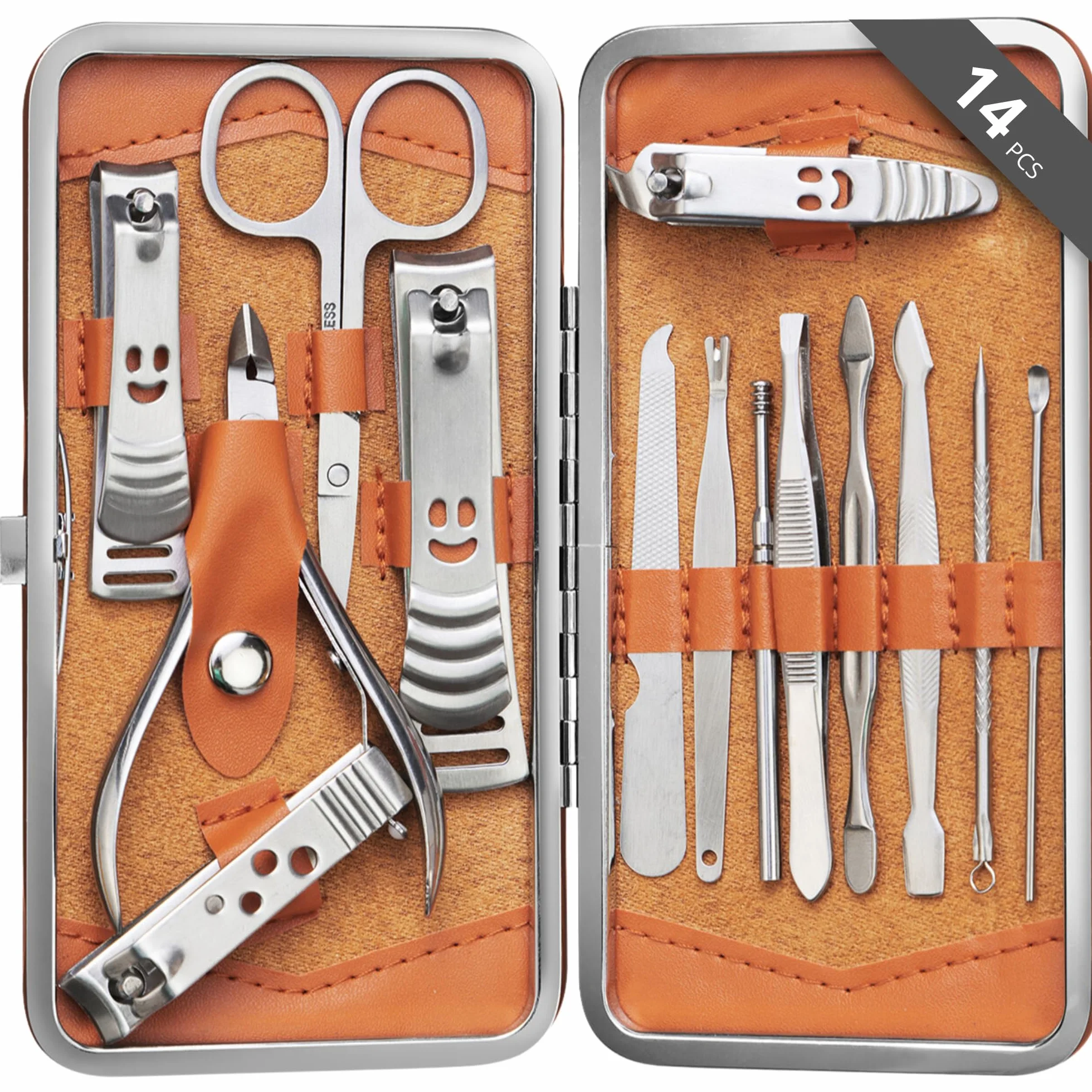 H&S Zestaw do manicure i pedicure 14 szt. ze stali nierdzewnej