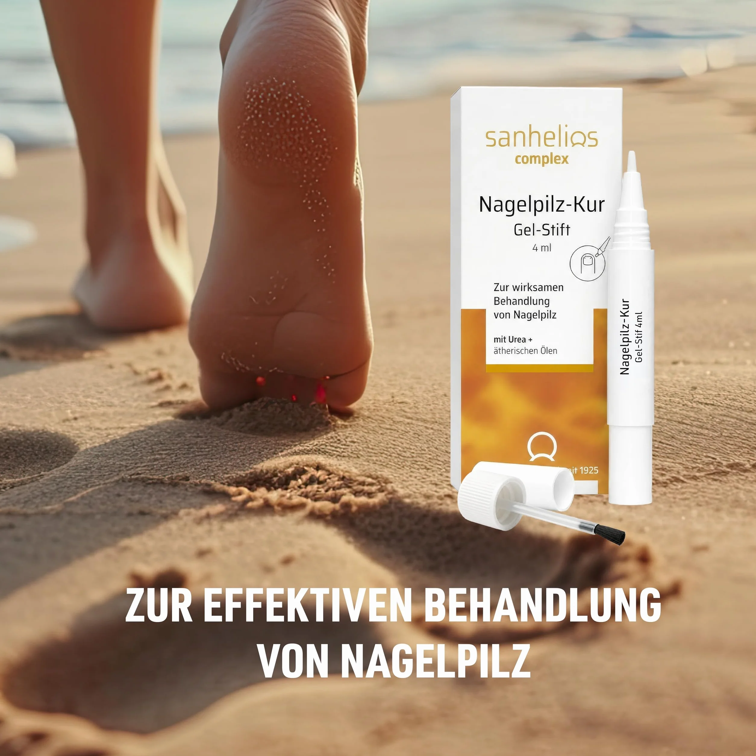 Sanhelios Pióro żelowe do leczenia grzybicy paznokci | skuteczne leczenie grzybicy paznokci | udowodnione działanie* | bez pilników | z biotyną i olejkami eterycznymi