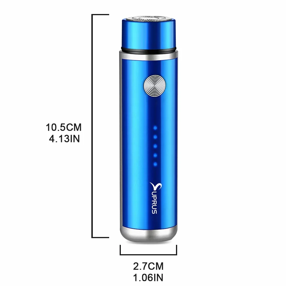 SUPRUS Damska golarka elektryczna z możliwością ponownego ładowania przez USB, do twarzy, brody, wąsów, nóg, pach, bikini, LED, wskaźnik baterii, bezprzewodowy (niebieski)