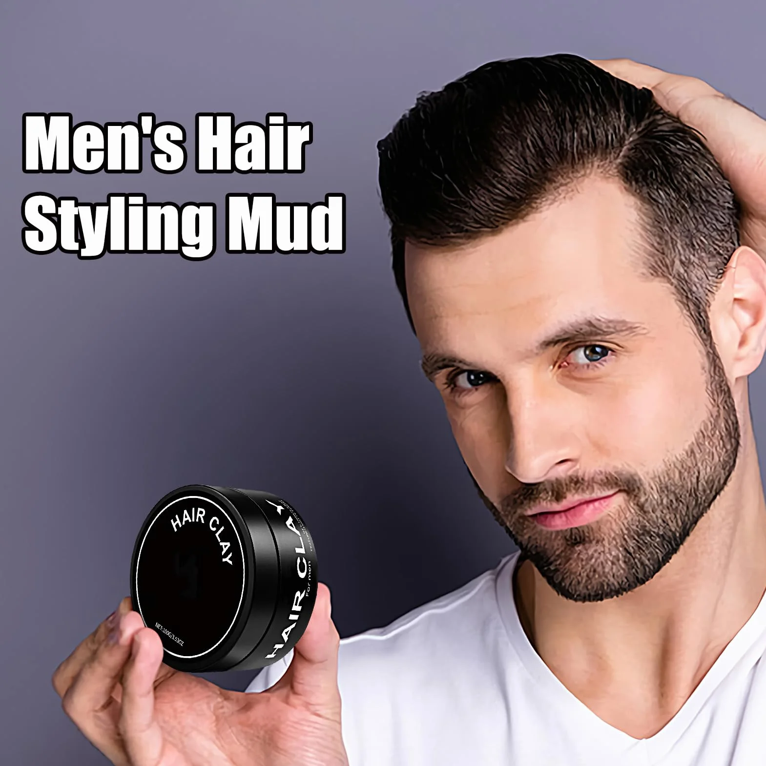 Strong Hold Hair Clay, matowy krem do włosów, uroczy kompaktowy krem, całodzienne rozwiązanie do stylizacji domu, podróży, randek, wydarzeń i fotografii, mężczyzn, czarnych
