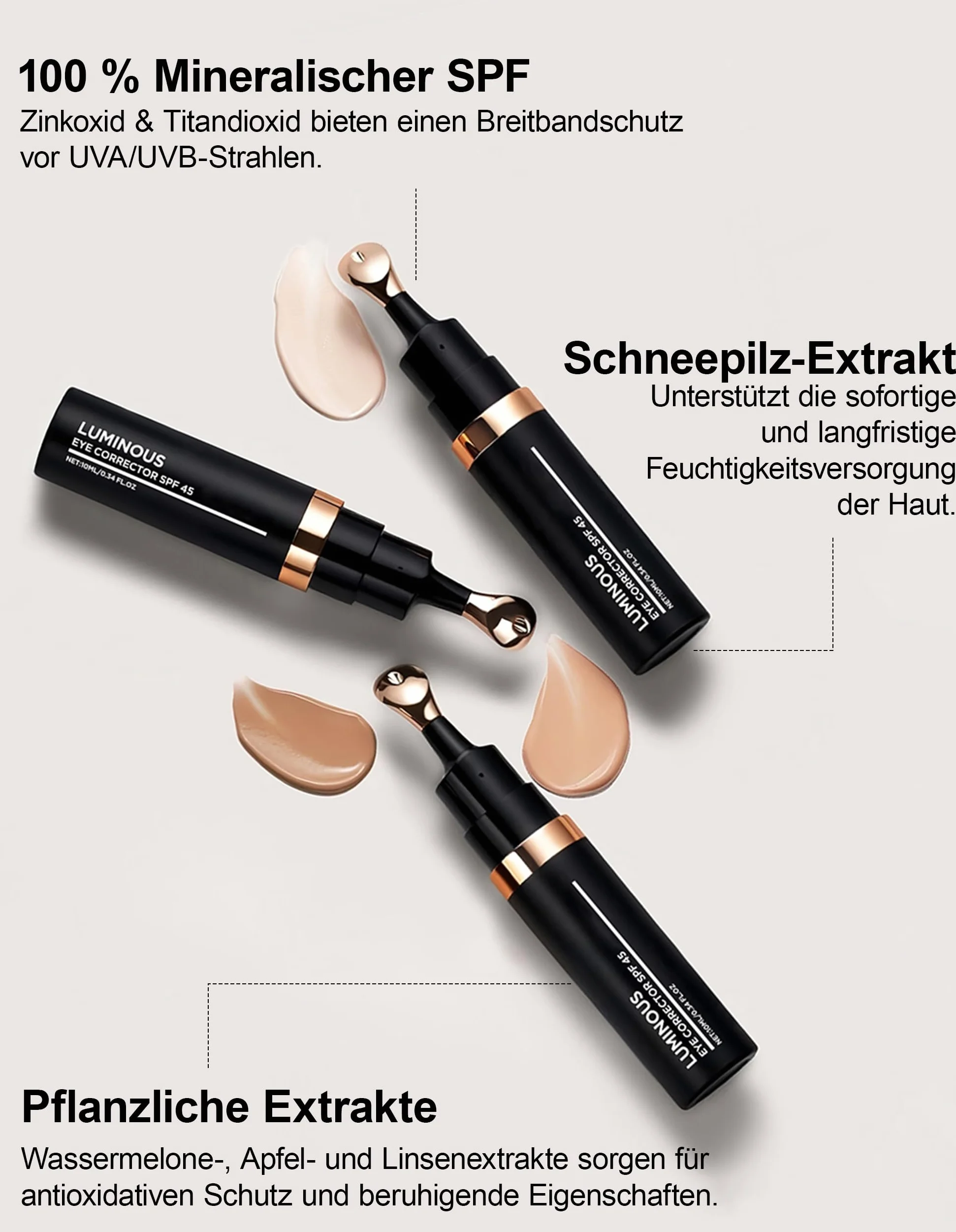 Erinde Korektor do oczu, rozjaśniający korektor do pielęgnacji oczu z efektem anti-aging, maskuje zaczerwienienia, cienie pod oczami i plamy pigmentowe, wysoka siła krycia, przyciemniony krem pod oczy