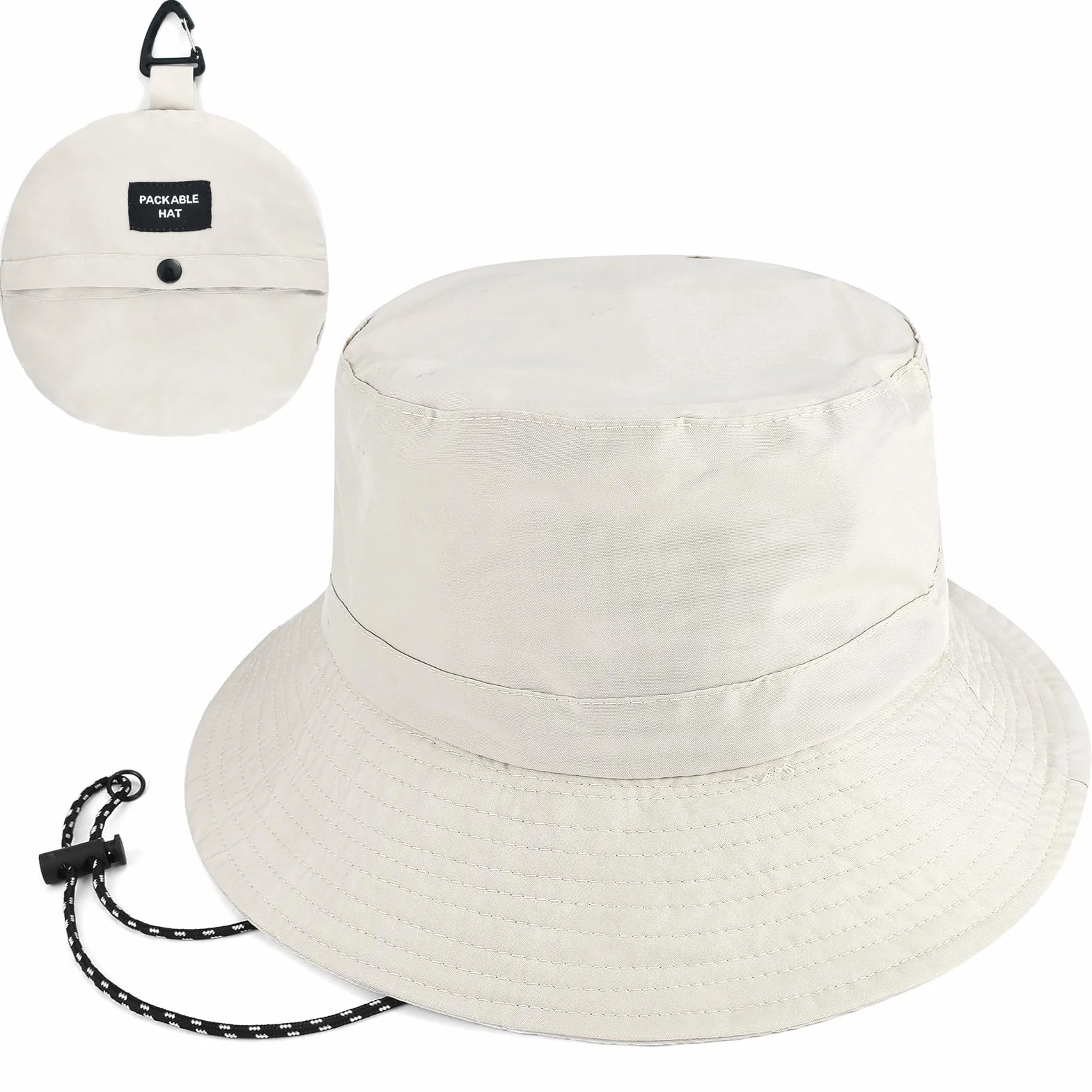 EINSKEY Pakowany kapelusz typu bucket ze sznurkami dla mężczyzn i kobiet, szybkoschnący, regulowany kapelusz przeciwsłoneczny na plażę, safari, wędkowanie, wędrówki, ochrona przed promieniowaniem UV