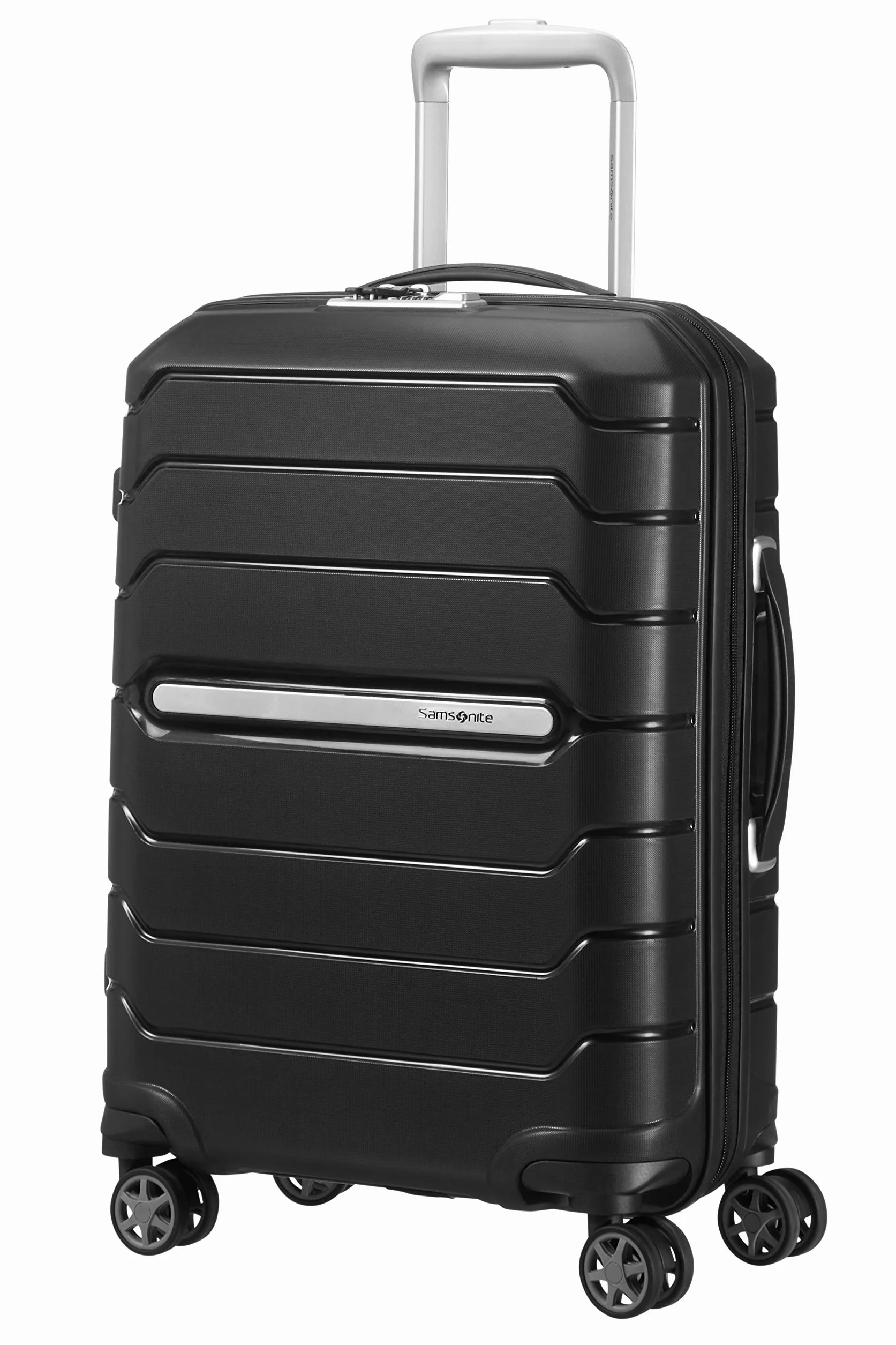 Samsonite Flux - Spinner S, Rozszerzalny bagaż podręczny, 55 cm, 37/44 L, Czarny (Black)