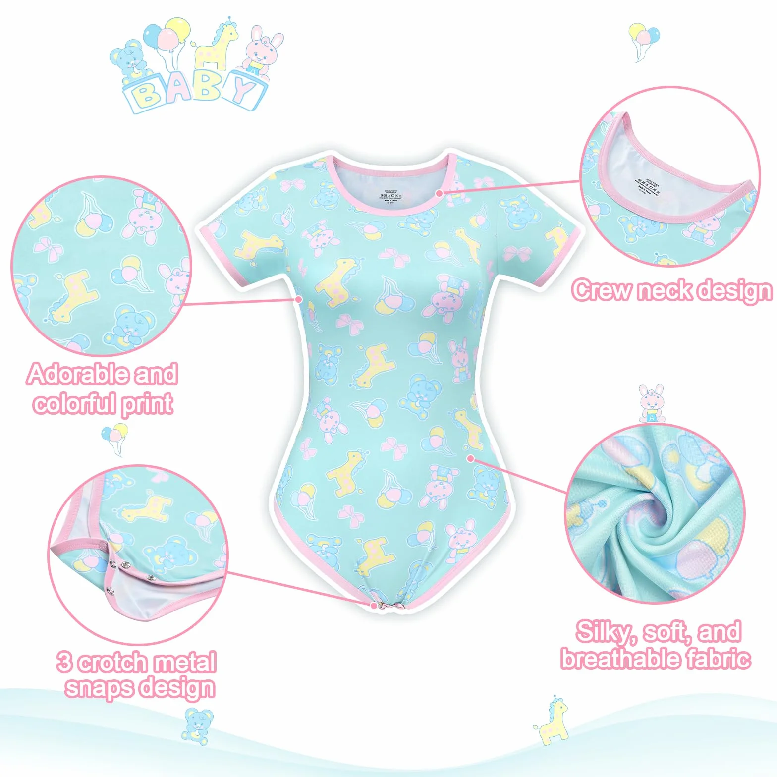 LittleForBig Jedwabiste śpioszki Onesie Piżama Body - Baby Parade śpioszki