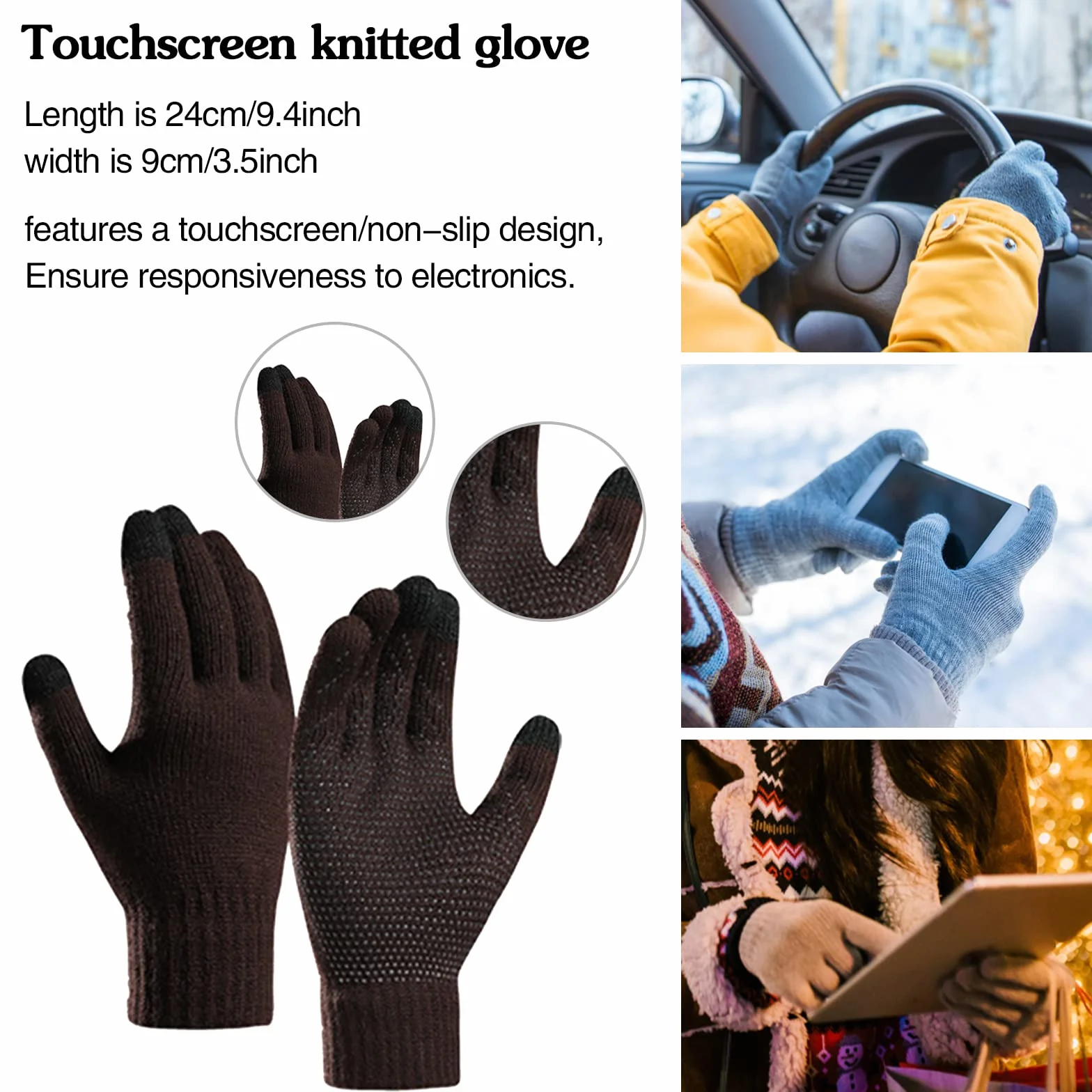 3 szt. zimowa czapka unisex szalik rękawiczki zestaw ciepła dzianinowa czapka beanie rękawiczki do ekranu dotykowego długi szalik strój dla mężczyzn i kobiet