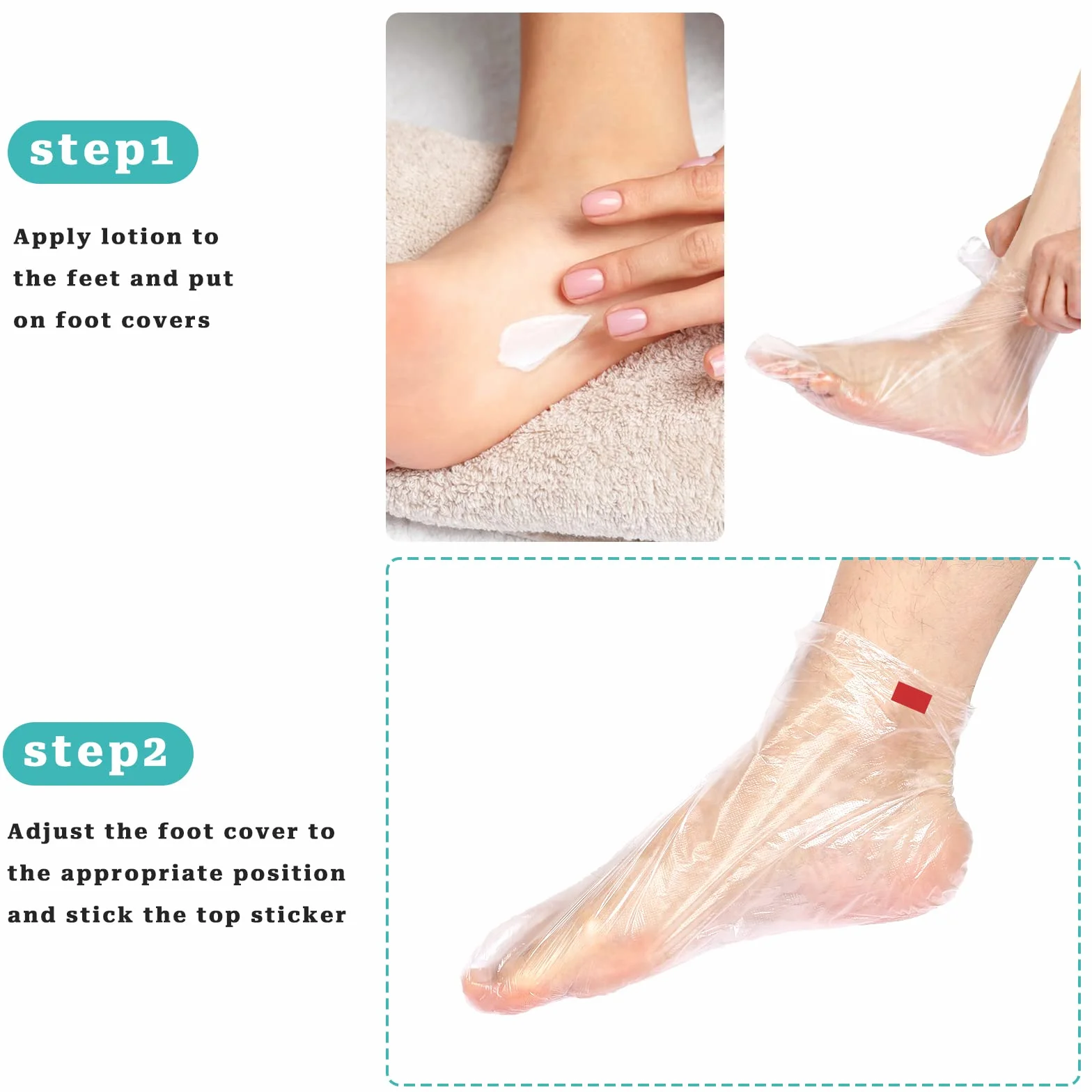 100 szt. plastikowych jednorazowych skarpet do pedicure stóp, wosk parafinowy, wosk parafinowy, wkładki do kąpieli, przezroczyste skarpety do stóp