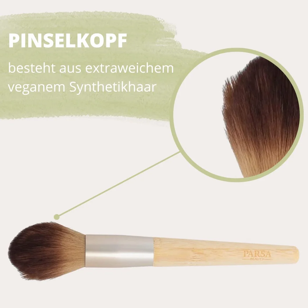 PARSA BEAUTY Pędzel do różu z bambusa z certyfikatem FSC® – pędzel do makijażu – pędzel do makijażu – z szybko rosnącego bambusa