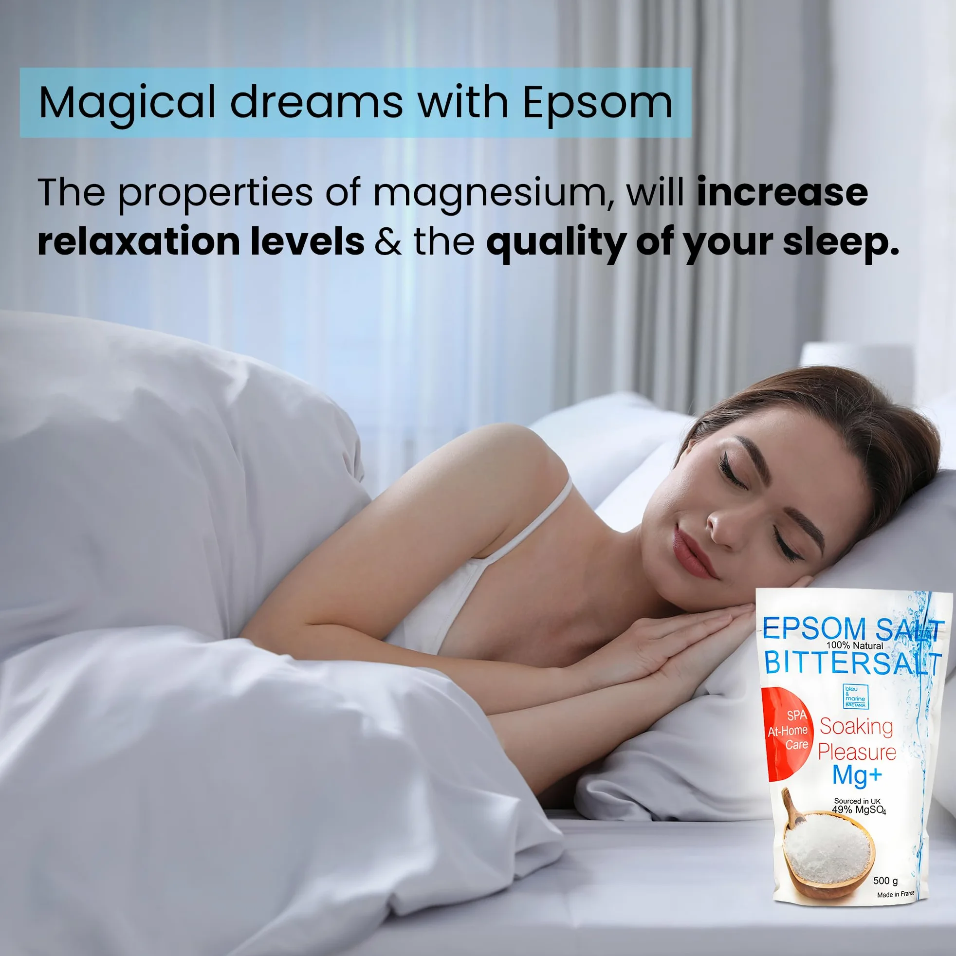 Epsom Salt, sól do kąpieli, uzupełnij skórę naturalnym magnezem, peelingiem do ciała, Detox i regeneracją witalności, 7000 g