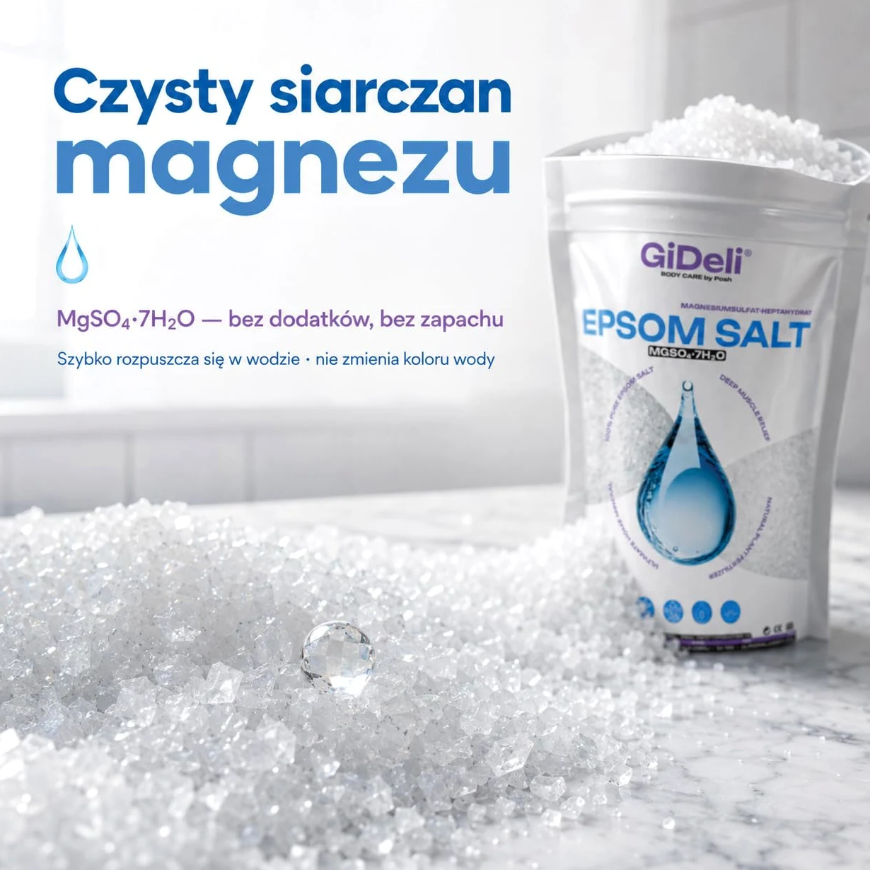 GiDeli Epsom sól do kąpieli Sól Epsom 2 x 5 kg sól epsom siarczan magnezu gorzka sól siarczan magnezu czysty siedmiowodny, jakość farmaceutyczna. (10kg)
