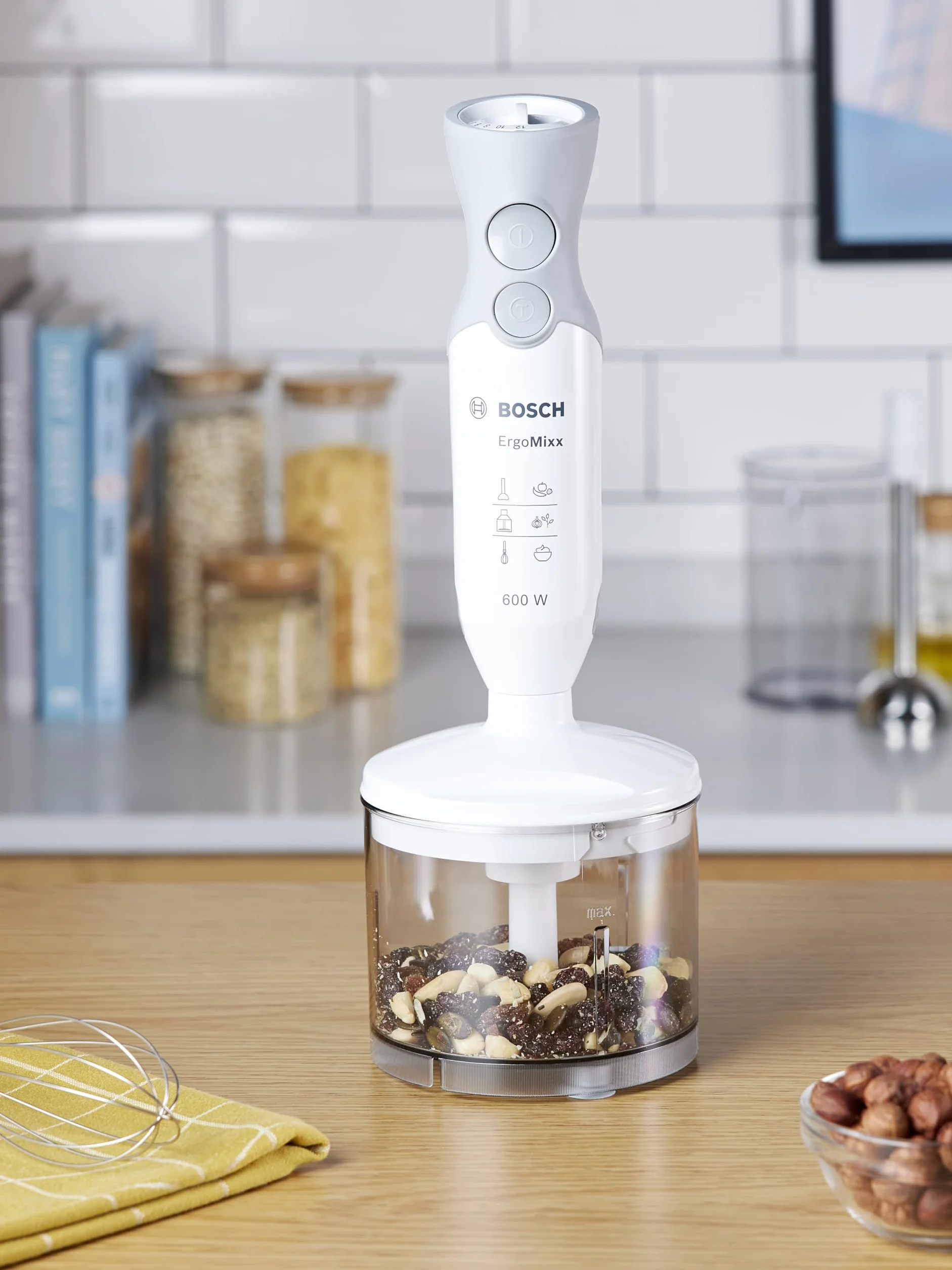 Bosch Hausgeräte MSM66150 ErgoMixx Blender Ręczny, Tworzywo Sztuczne, 20 W, Biały/Szary