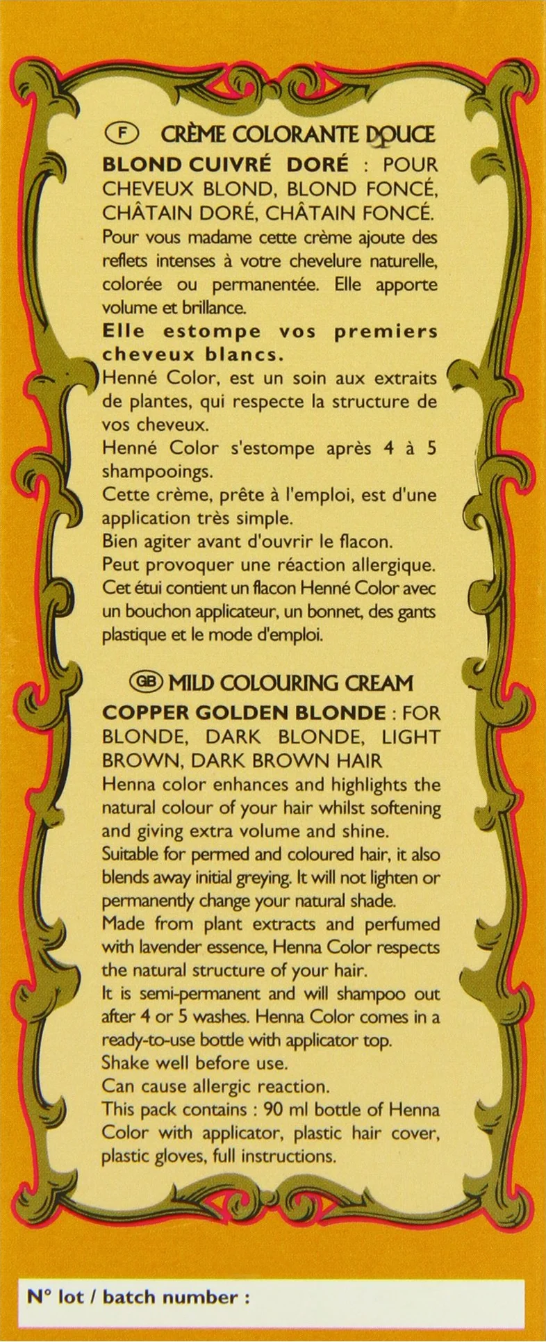 Henné Color Henna-Tönungscreme Kupfer Goldblond 90 ml