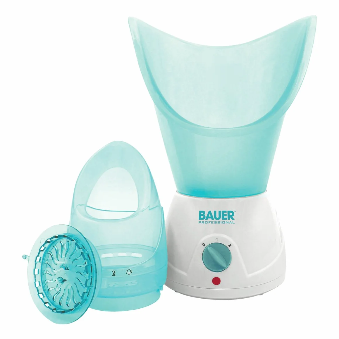 Bauer Professional Zestaw parownika do twarzy i inhalatora do nosa, usuwa zaskórniki i otwiera pory i zatoki, szybkie nagrzewanie, taca do aromaterapii