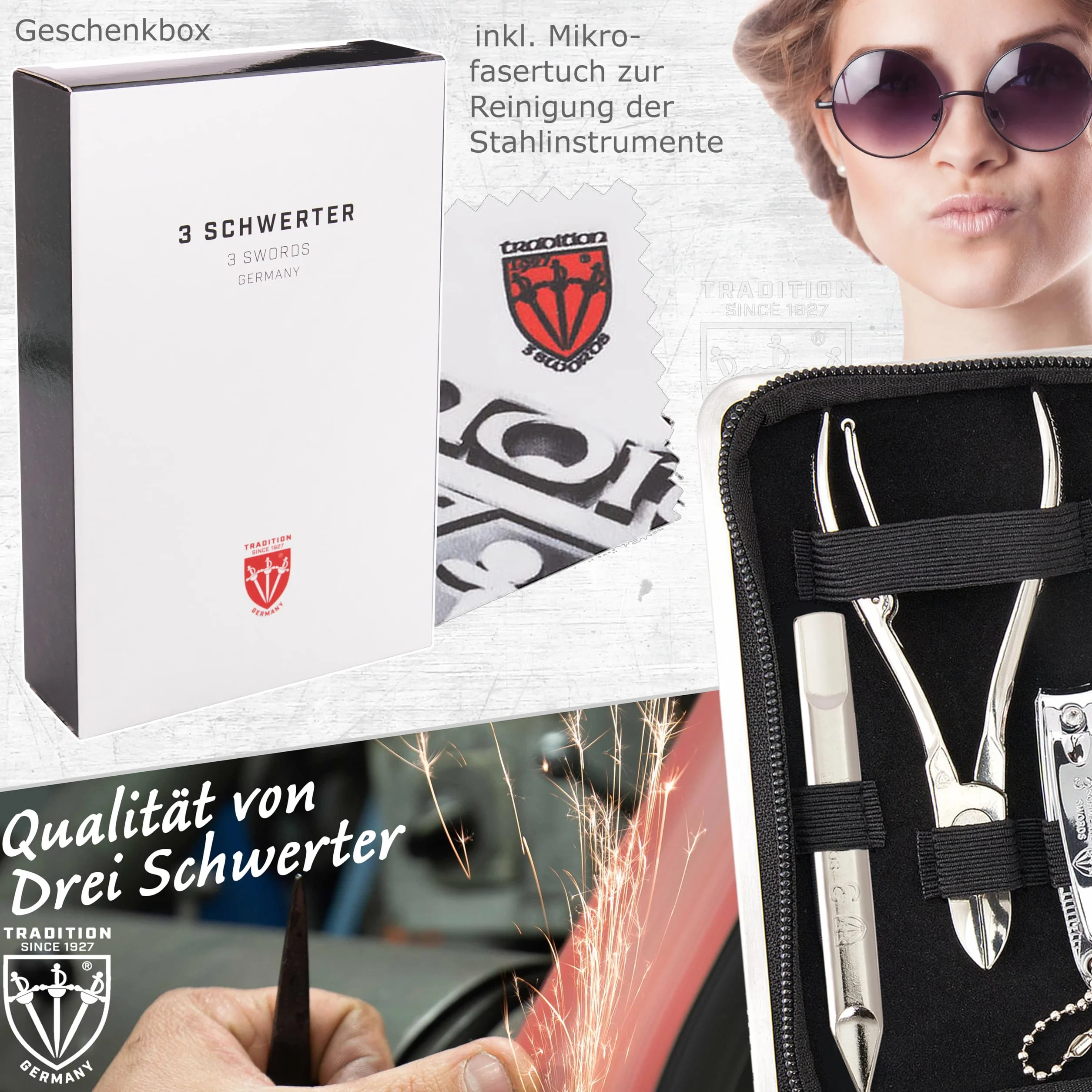 DREI SCHWERTER Solingen Germany zestaw do manicure 8-częściowy 746