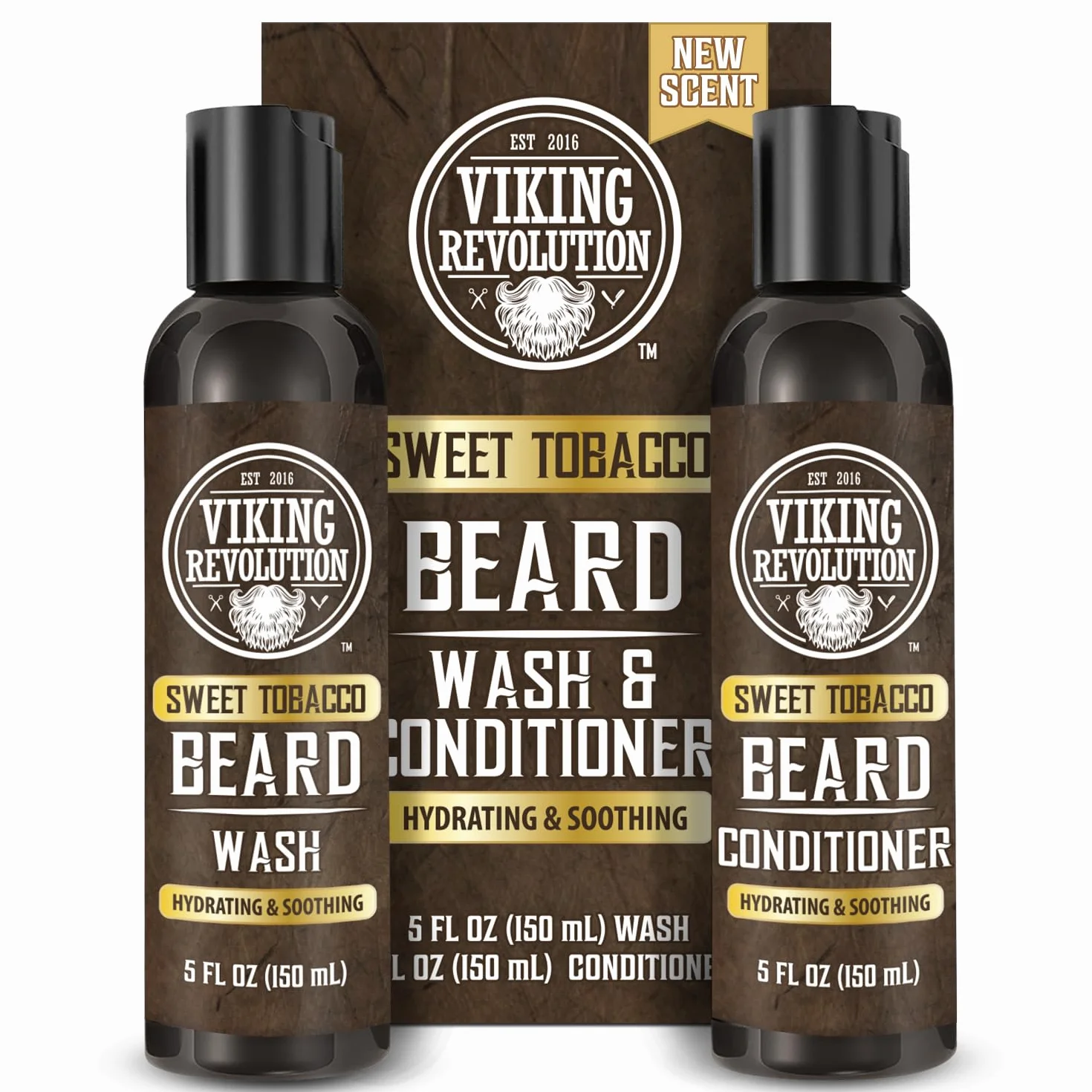 Viking Revolution Beard Wash and Beard Conditioner for Men with Arganowy Oil and Jojoba Oil - Beard Softener and Strengthener Beard Care Beard Care Beard Shampoo and Conditioner with Beard Oil (5