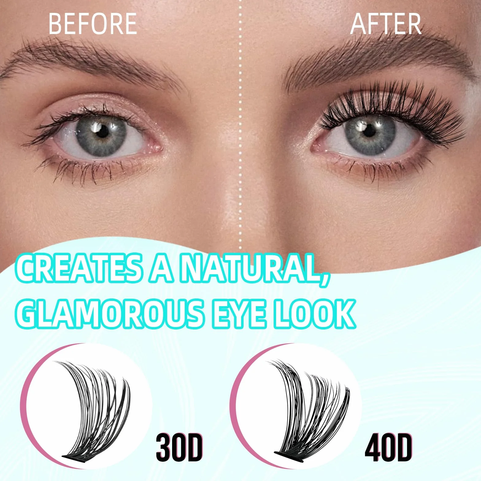 Zestaw do przedłużania rzęs 280 kępek 30D 40D z Lash Bond & Seal, pęsety (D-Mix9-16mm Kit)