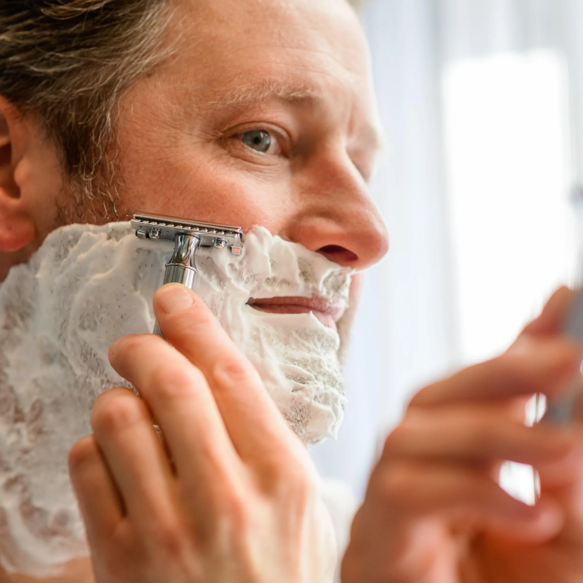 Merkur Razor, Straight Comb, krótki uchwyt, jasny chrom