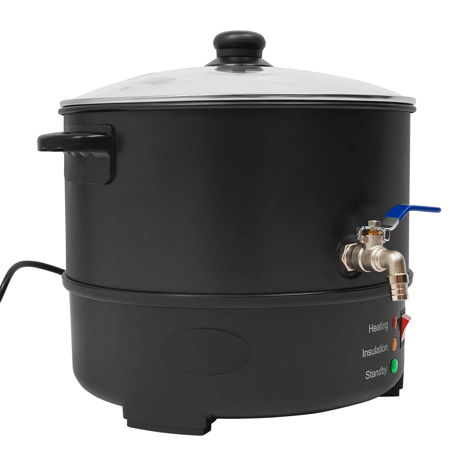 Elektryczny garnek do topienia wosku, 8 l, 1000 W, ze stali nierdzewnej, z łyżką do mieszania i pokrywką, regulacja temperatury od 30 do 100°C do produkcji świec DIY