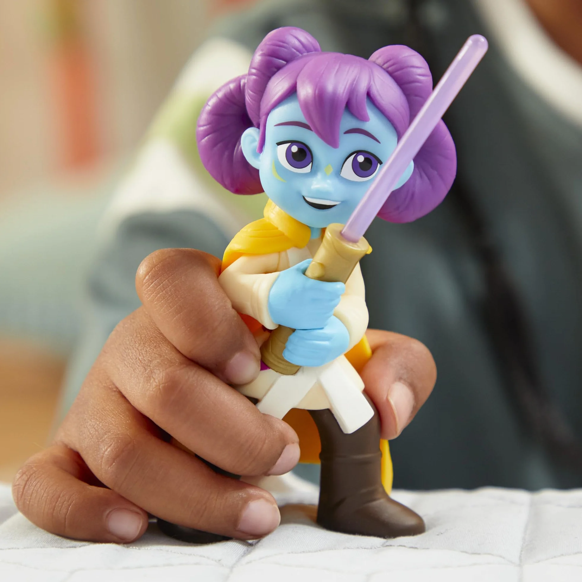 Hasbro Star Wars, Pojedynek z mieczem laserowym Pop-up Lys Solay i Droid Trening, zabawki Star Wars w skali 10 cm dla chłopców i dziewcząt