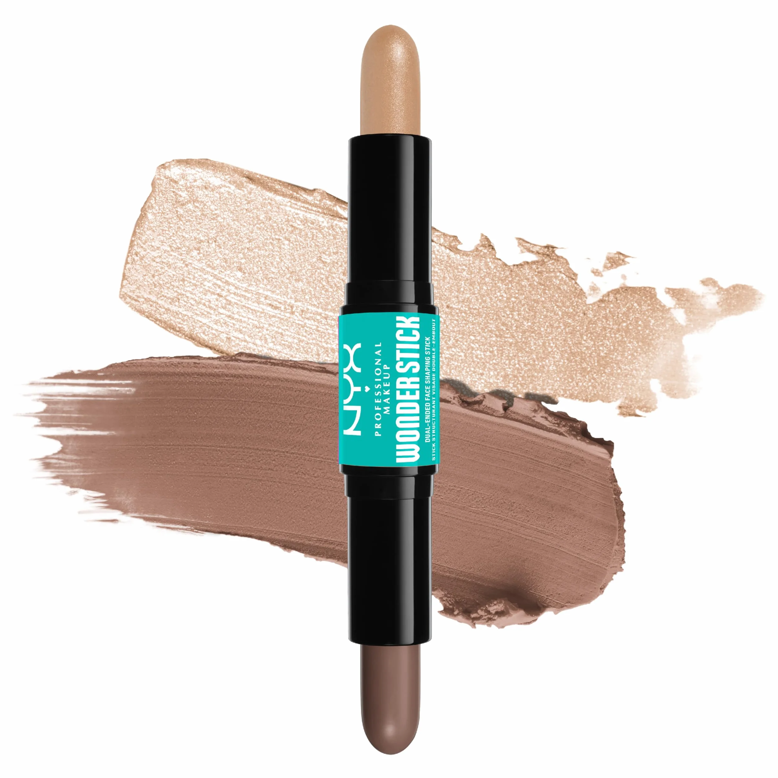 NYX Professional Makeup Podświetlacz i konturówka do konturowania z dwoma końcówkami, kształtuje i rozjaśnia, zmywalny i wegański, Wonder Stick, Fair