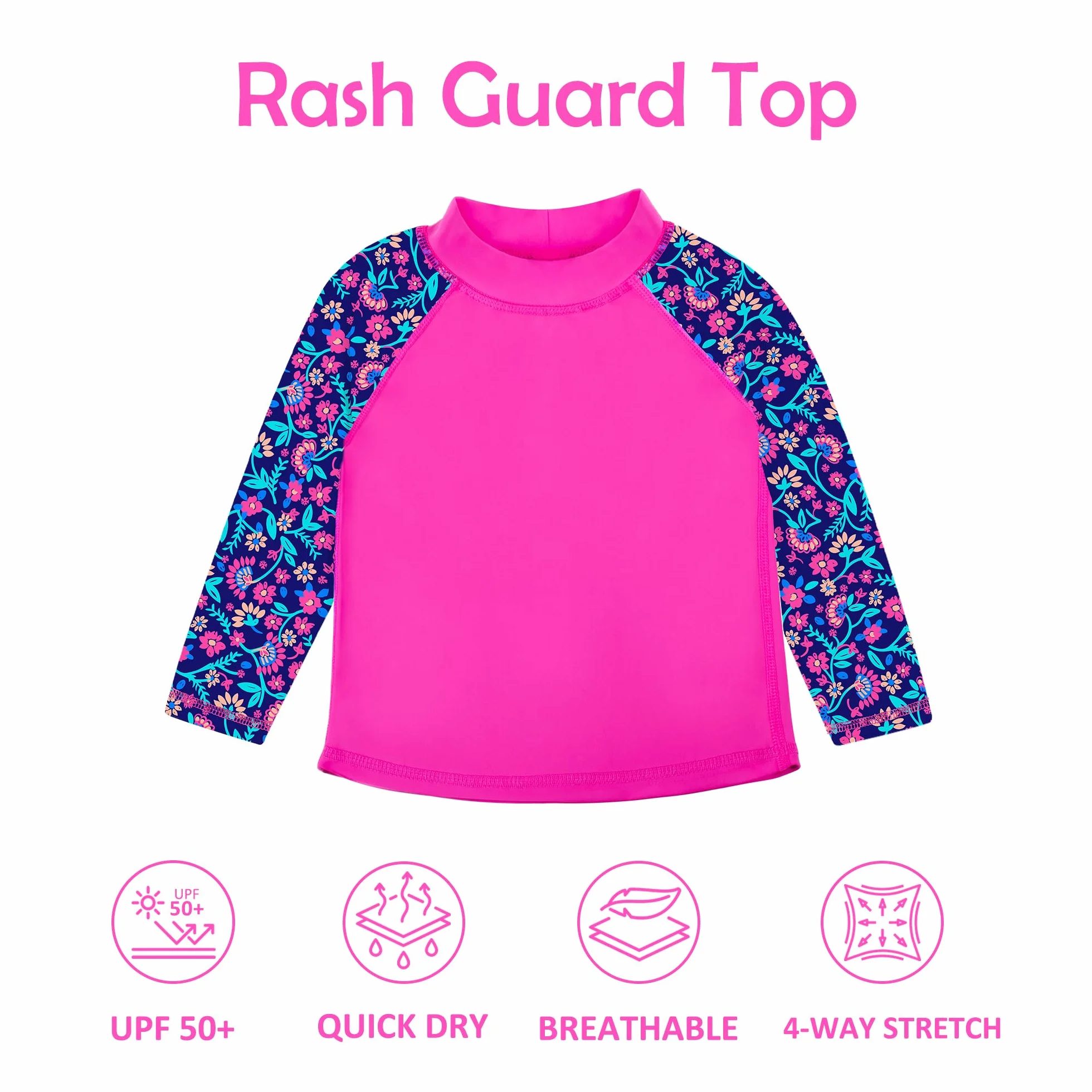 BIG ELEPHANT Rashguard zestaw 2 pieluszek do pływania dla niemowląt, kostium kąpielowy z długim rękawem, UPF 50+, ochrona przed promieniowaniem UV