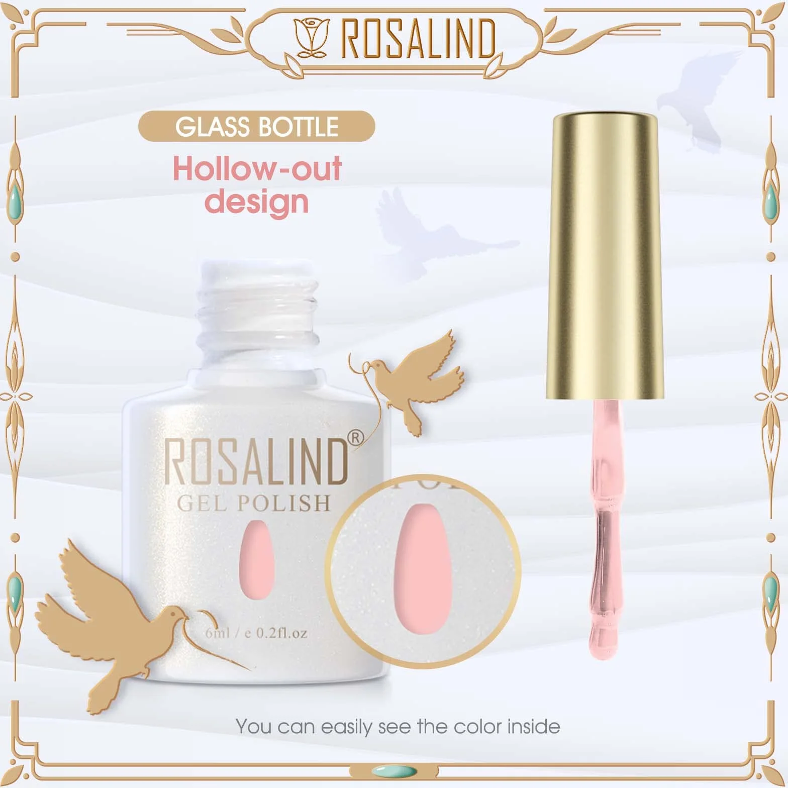 ROSALIND UV lakier do paznokci Jelly 6 kolorów Różowy Jasnoróżowy Kolor skóry Klasyczny przezroczysty żel zestaw