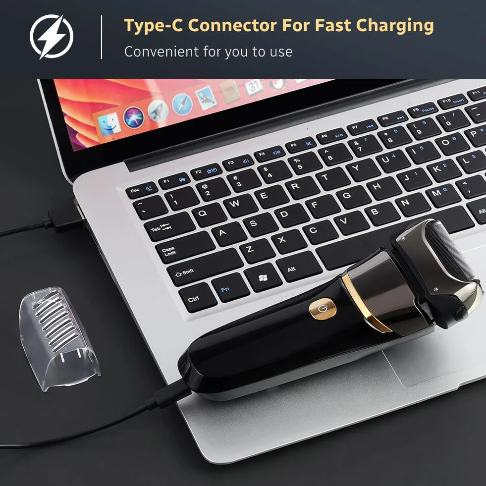 AOOWU Golarka elektryczna dla mężczyzn 2 w 1 Maszynka do golenia na mokro i sucho Bezprzewodowa z wyświetlaczem LED