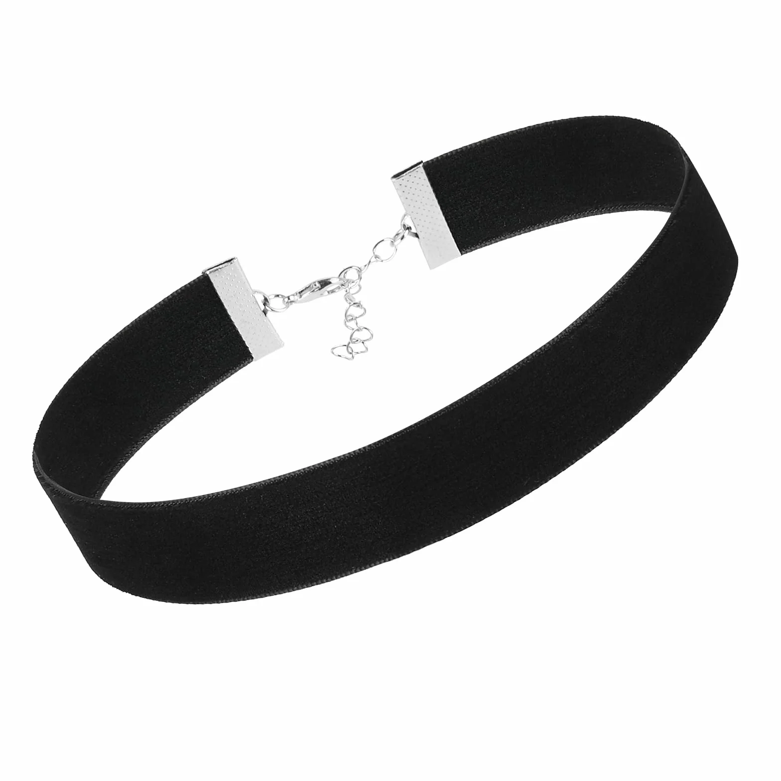 DIVINA VITAE Czarny aksamitny choker naszyjnik, regulowany, gotycki gruby choker, gotycka biżuteria, prezenty na Halloween, przyjęcie