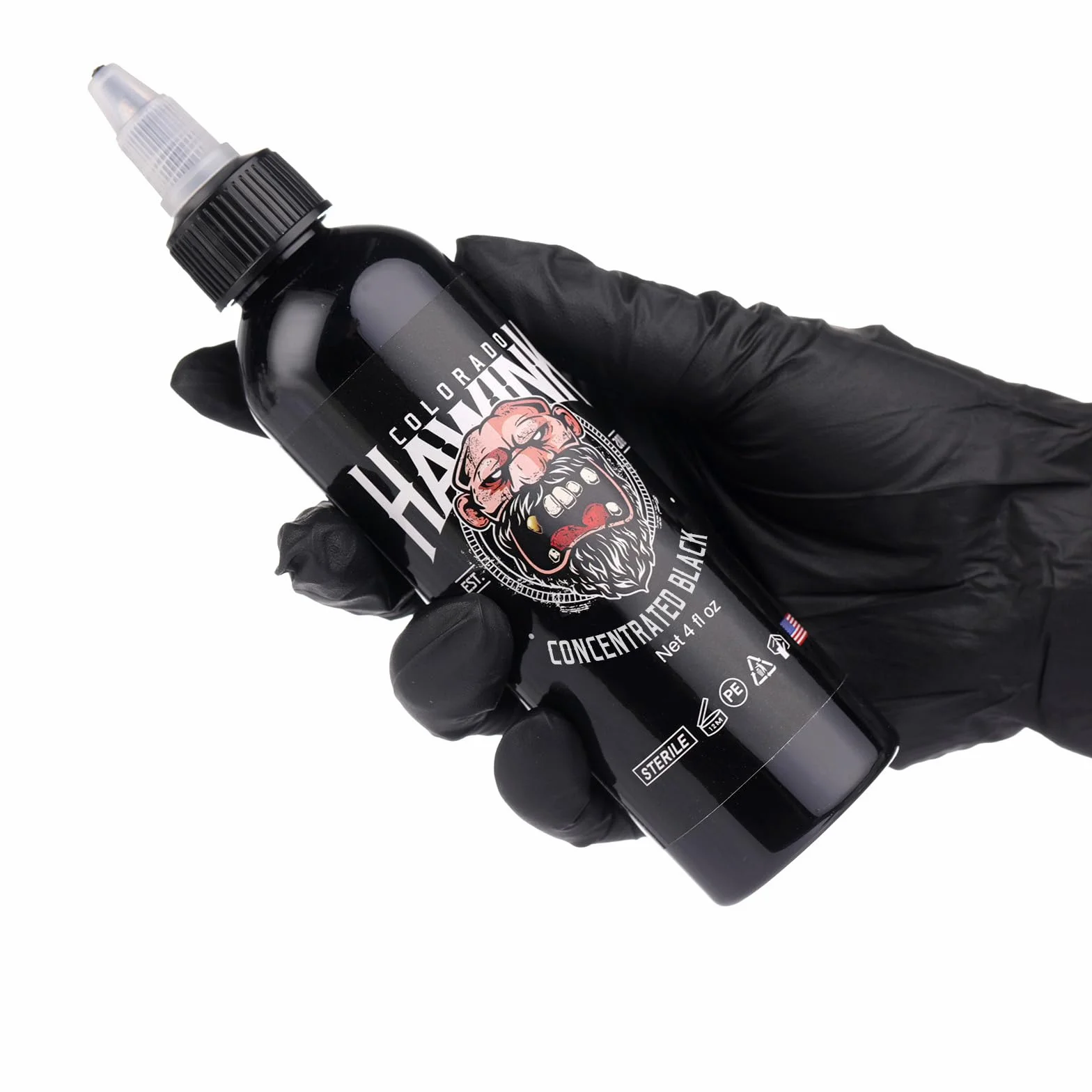 Hawink Black Tattoo Ink 4oz (120 ml) Vegan USA Standard Pigment Pure Black