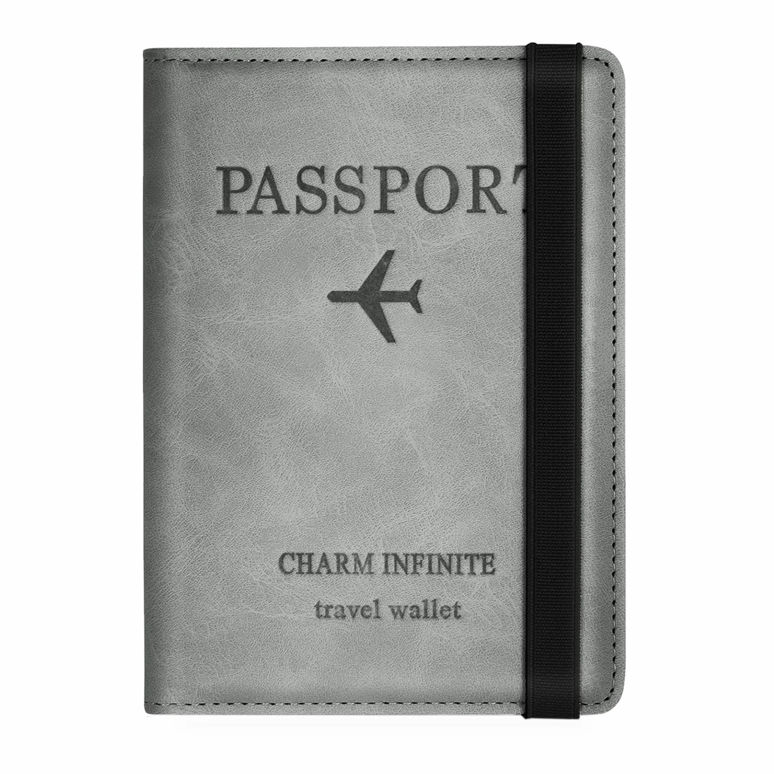 FlyWave Etui na paszport, etui na paszport dla kobiet i mężczyzn, uchwyt na paszport z blokadą RFID, etui na dokumenty podróżne, dowód osobisty, etui ochronne na karty kredytowe, szary,
