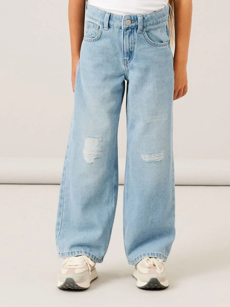 NAME IT Nkfrose Hw Wide Jeans 1411-te Noos - spodnie jeansowe Dziewczynki