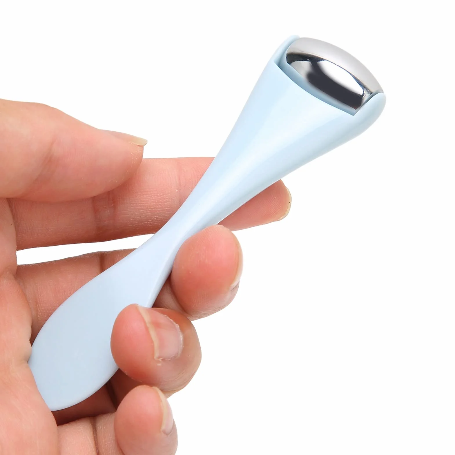 Fyearfly Mini masażer oczu fajny wałek do oczu, mini przenośny wałek do lodu ze stali nierdzewnej, redukcja zmarszczek, pielęgnacja skóry do masażu twarzy i oczu