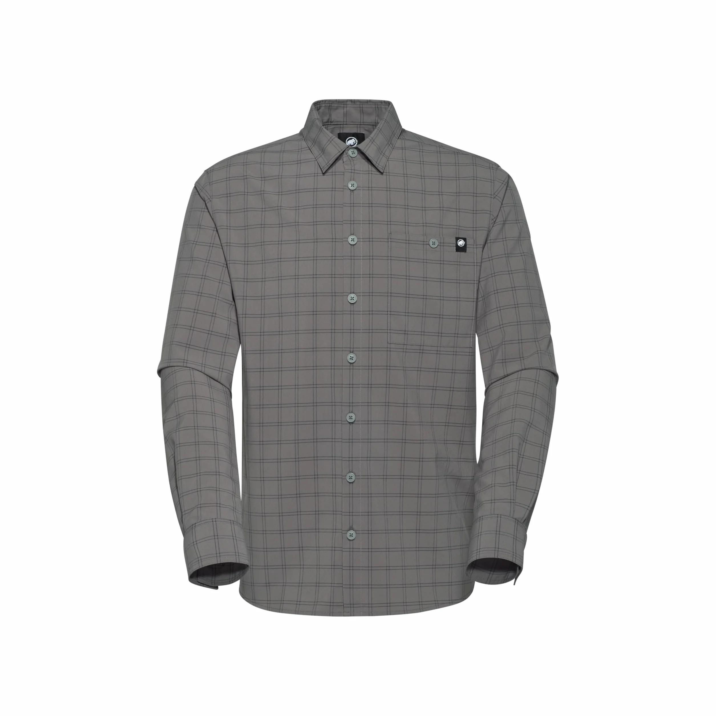 Mammut Lenni Longsleeve Shirt Men – Koszula Trekkingowa Męska | Długi Rękaw, Ochrona UV, Szybkoschnąca i Oddychająca | Rozmiar XL, Stalowy-czarny