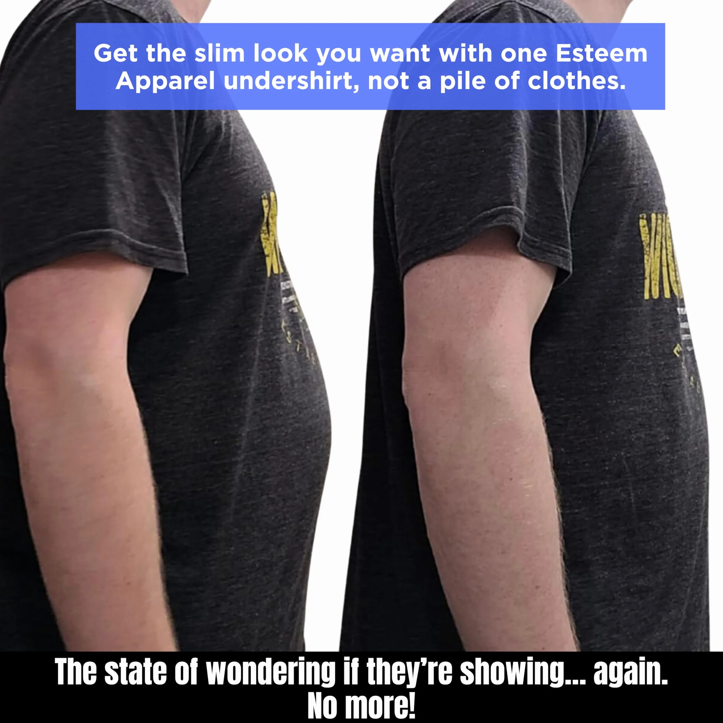 Esteem Apparel Oryginalna męska koszula kompresyjna na klatkę piersiową, aby ukryć bieliznę modelującą Ginekomastię Moobs, biały, L