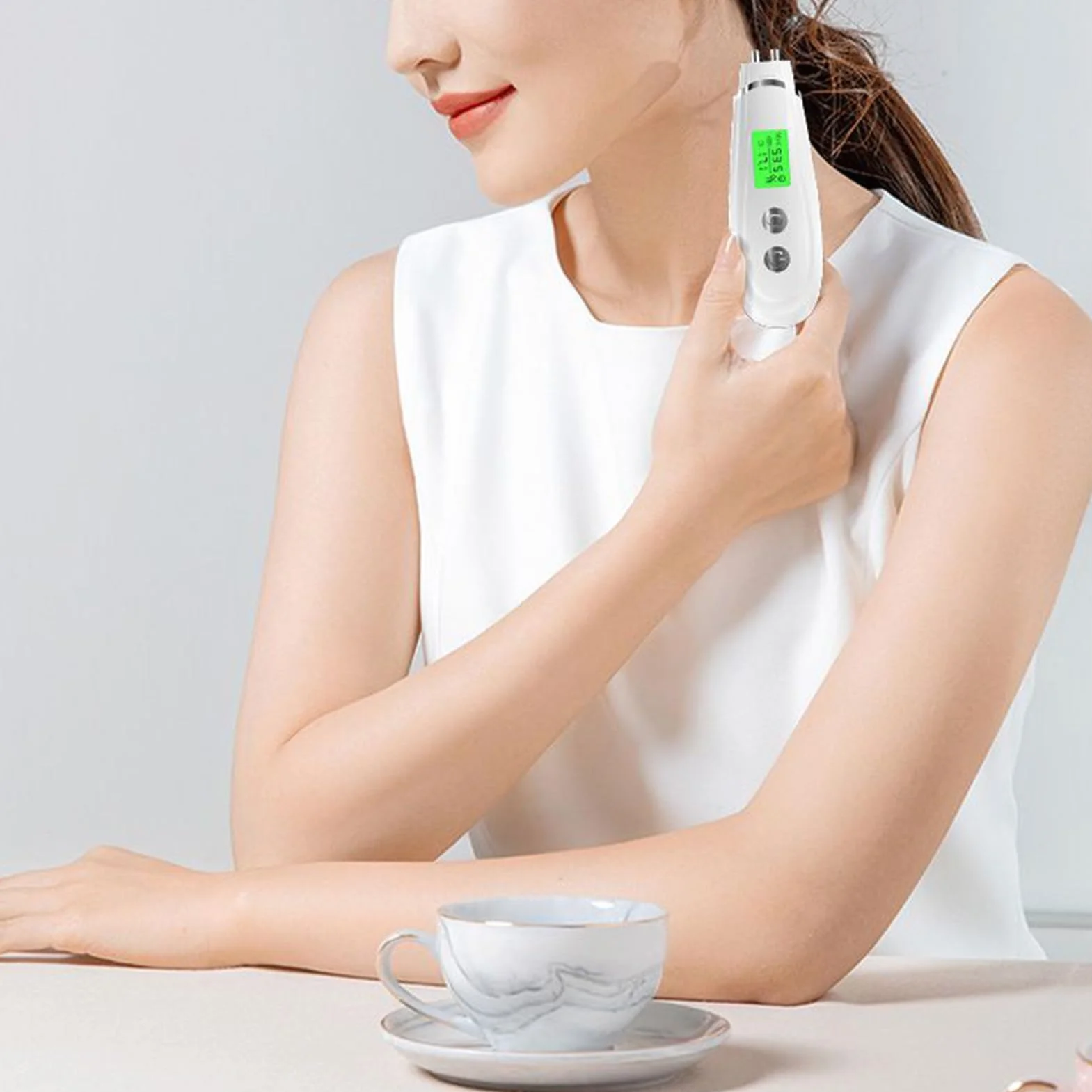Skin Moisture Meter, Digital Skin Analyzer Machine, Professional LCD Display Water Oil Tester, 5x1.97x1.57 inches Face Care Device for Home, Beauty Salon, and Travel Use