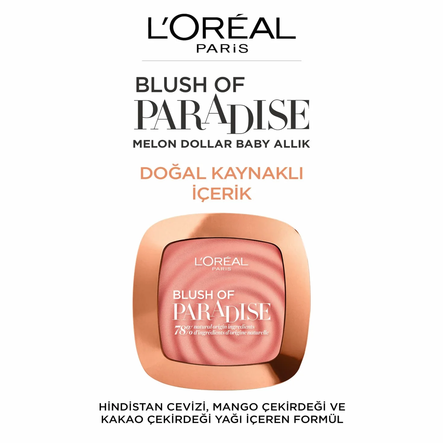 L'Oréal Paris Woke Up Like This Mellon Dollar Baby Blush Róż do policzków, jedwabista konsystencja, łatwa aplikacja, 03 Watermelon, 9 g