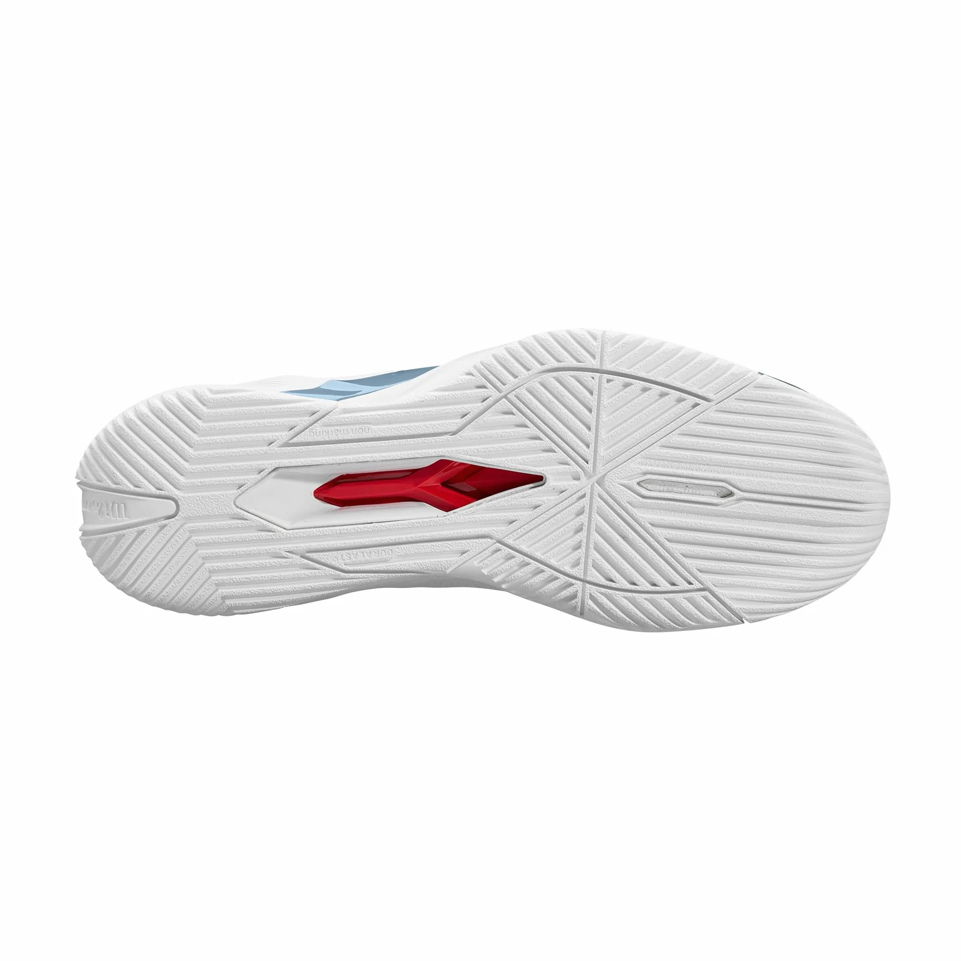 Wilson Męskie buty tenisowe Rush PRO Extra Duty, białe/chińskie niebieskie/srebrne brzozowe, 43,5 UK, Biały Chiny Niebieski Srebrny Brzoza, 13.5 UK