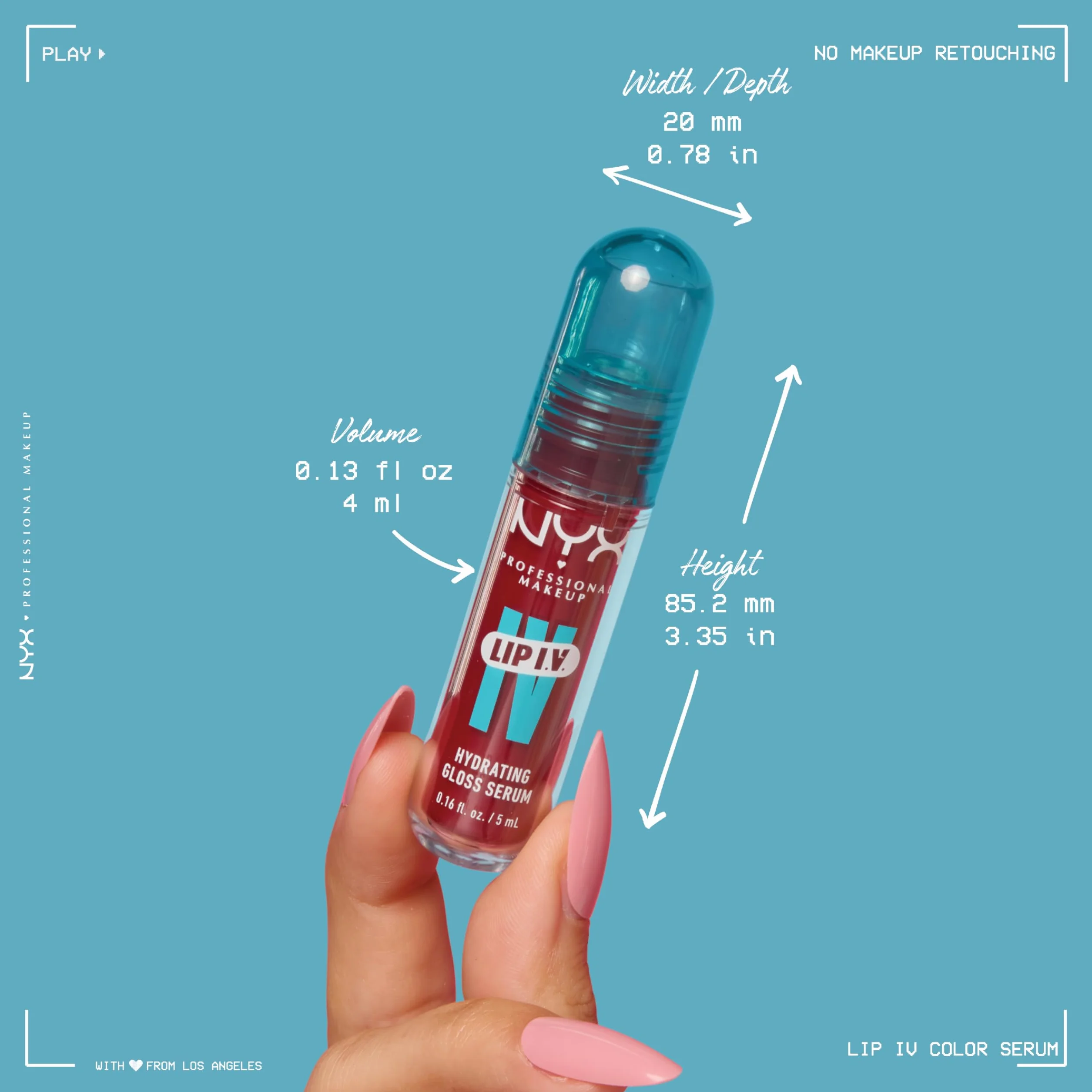 NYX Professional Makeup Nawilżający błyszczyk do ust, kolor i połysk na mokro, do 12 godzin, z witaminą B12 i magnezem, nawilżający połysk do ust IV, odcień: Berry Thirsty