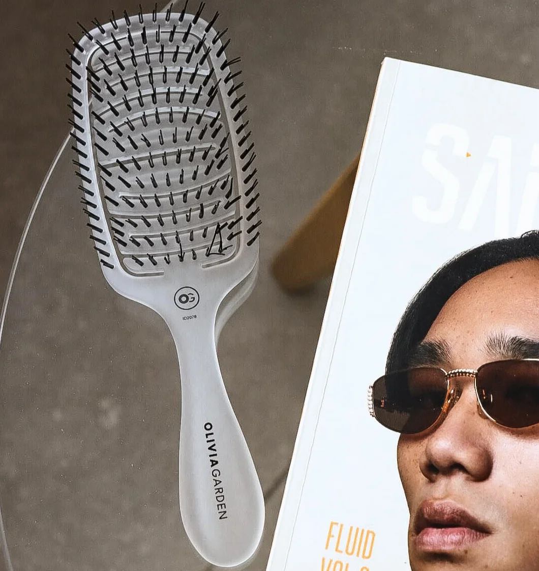 Olivia Garden Essential Care Flex Fine Hair Bristles Ice White Szczotka do rozczesywania włosów cienkich