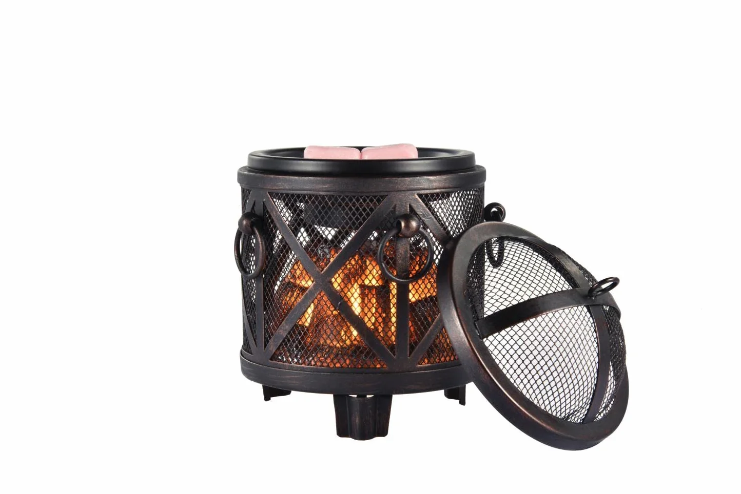Lampa zapachowa, wosk olejowy, elektryczny podgrzewacz wosku, palnik olejowy, lampka nocna do dekoracji domu (kominek, czarny)