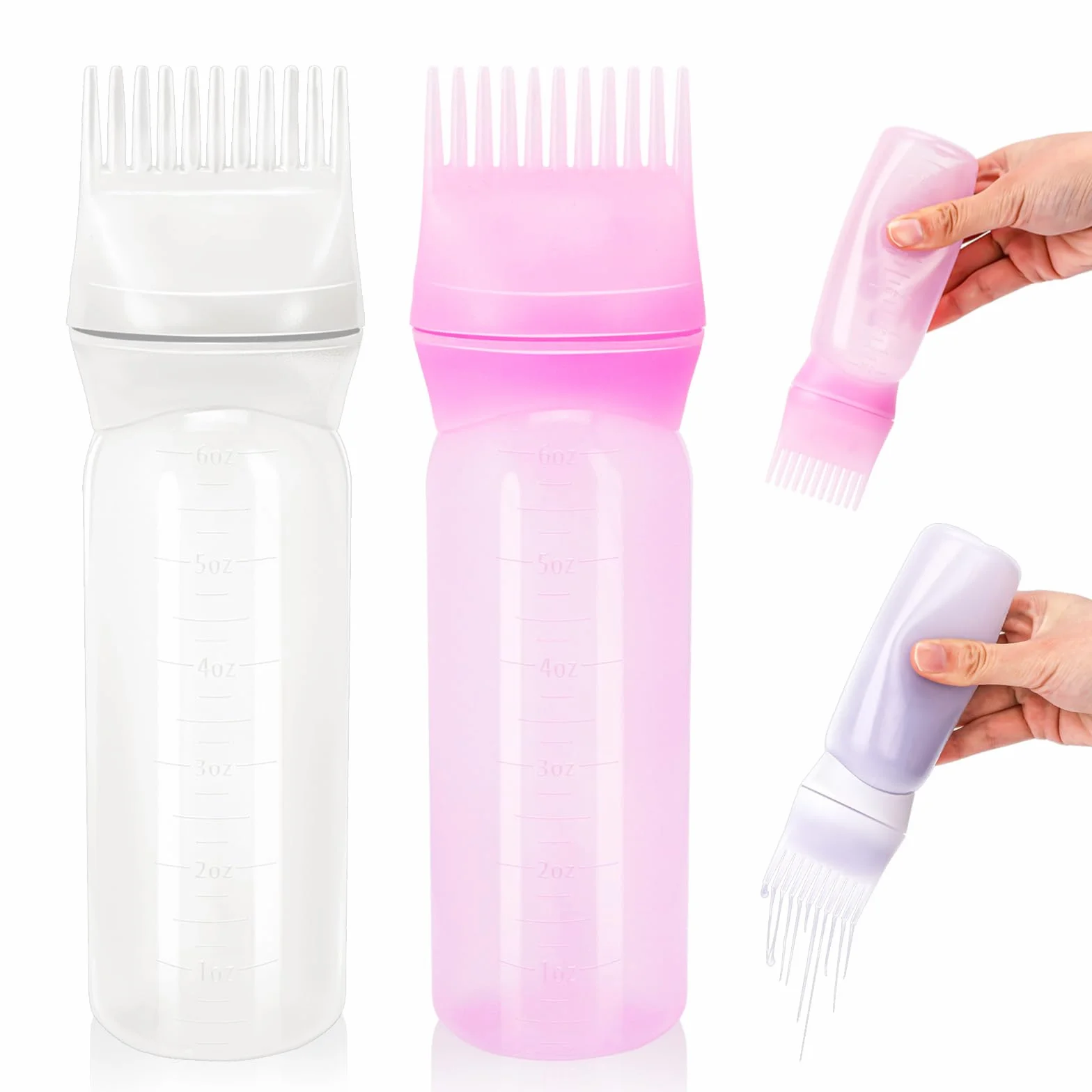 Mozeat Lens Butelka ze szczotką do farbowania włosów, 180 ml, 2 sztuki farb do włosów, pędzel, butelka, szampon, farba do włosów, grzebień, aplikator, grzebień do farbowania włosów, narzędzia