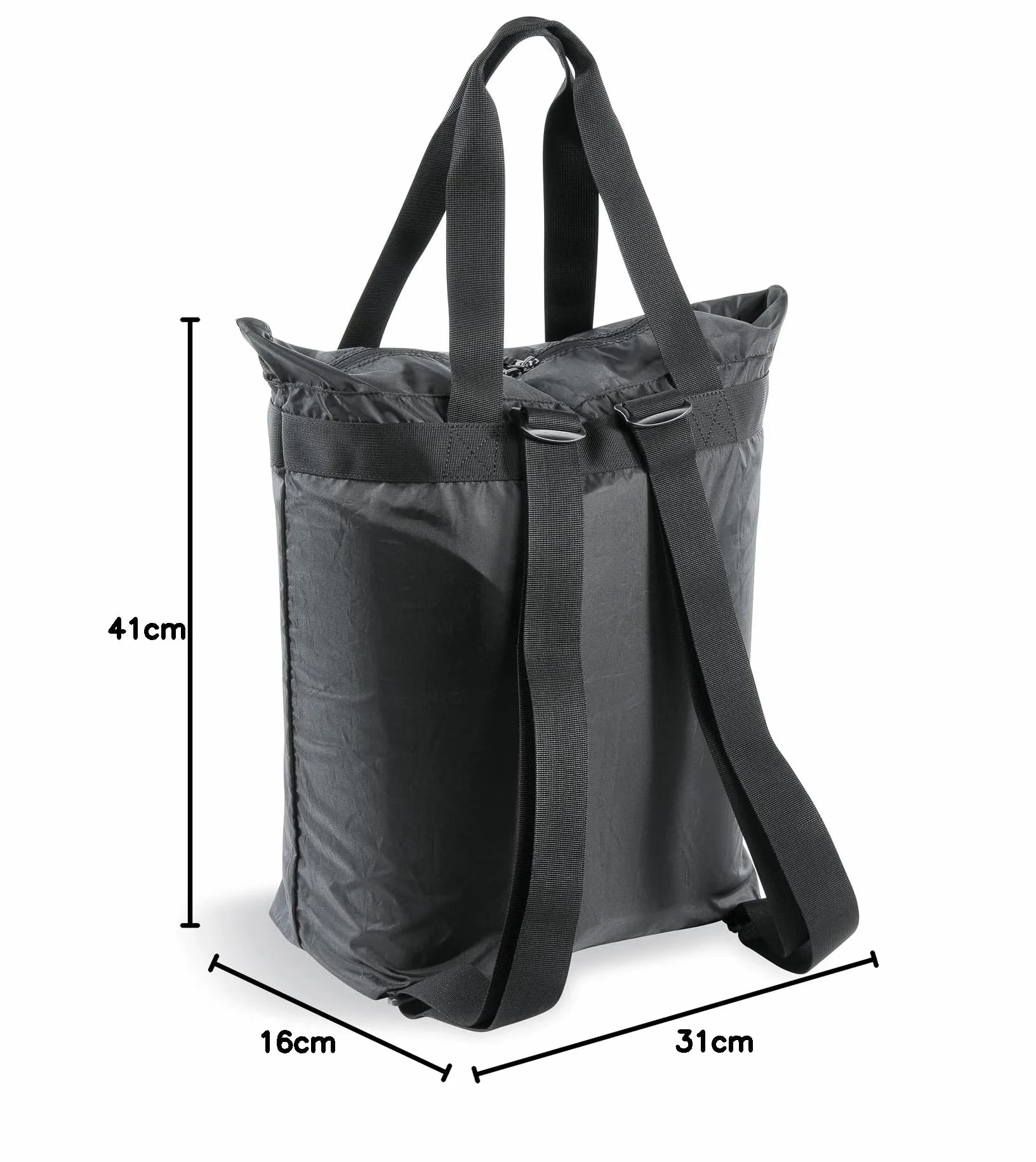 Tatonka Plecak Market Bag 22 l – lekka torba na zakupy z chowanymi szelkami i zamkiem błyskawicznym – może być używana jako torba lub plecak – 22 litry (czarna)