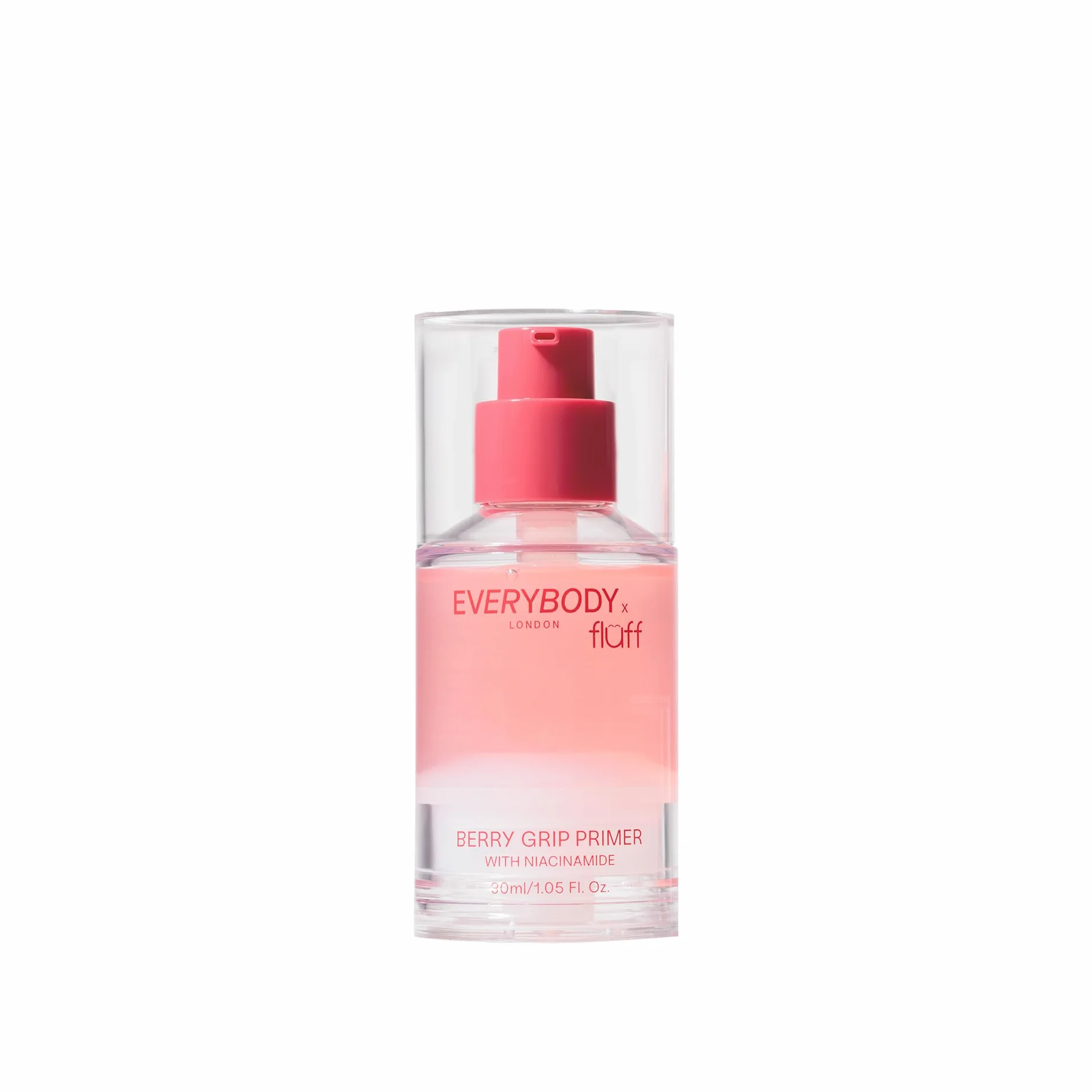 EVERYBODY LONDON x FLUFF Berry Grip Primer, Wygładzająca baza pod makijaż z niacynamidem, Nawilżający Primer, Rozjaśniający cerę, Lekka Konsystencja, Promienny Wygląd, Żelowa Formuła